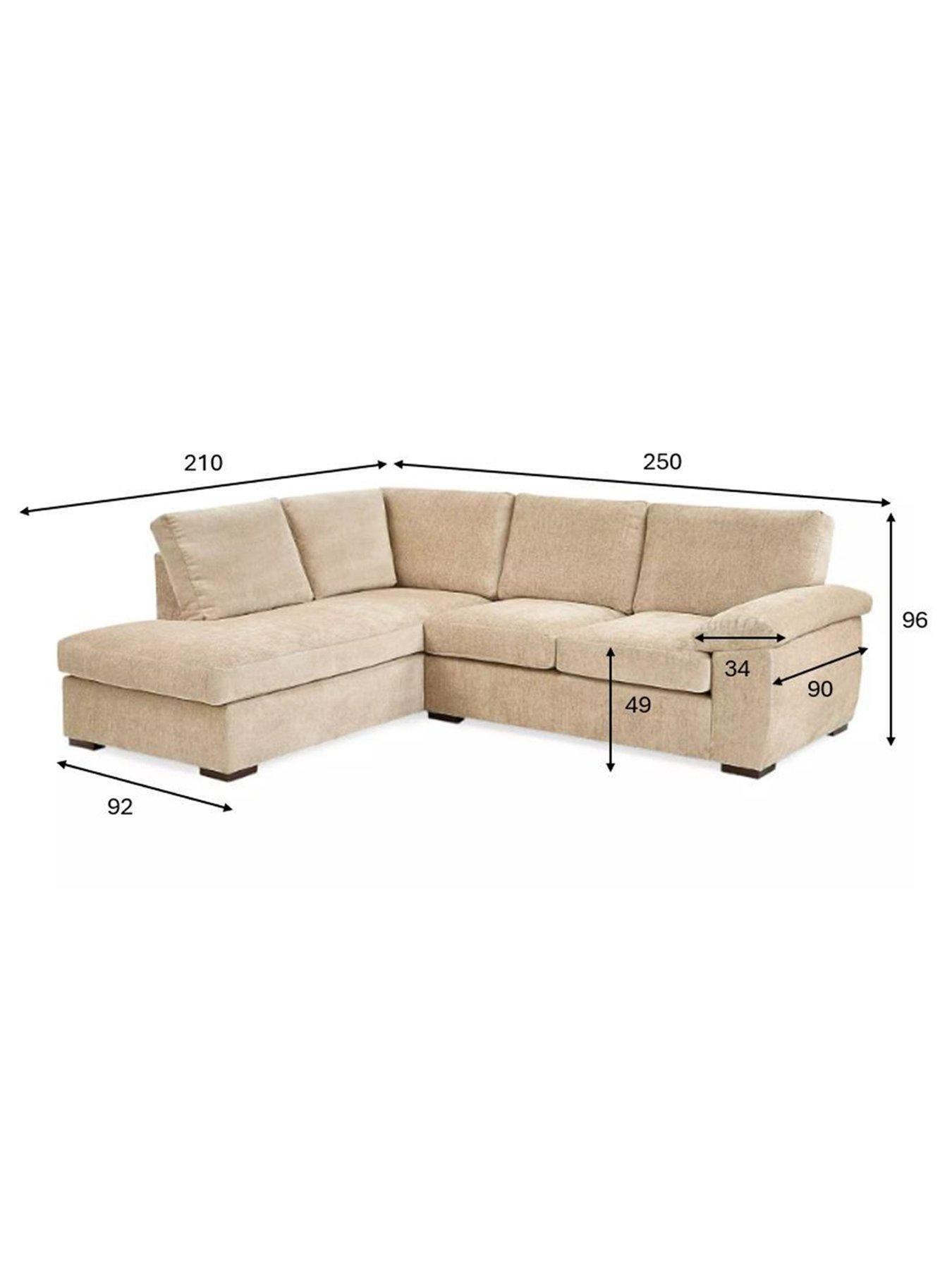Image 7 of 7 of Very Home Salerno Standard Back&nbsp;Fabric Left Hand Corner Chaise Sofa in Natural - FSC&reg; Certified