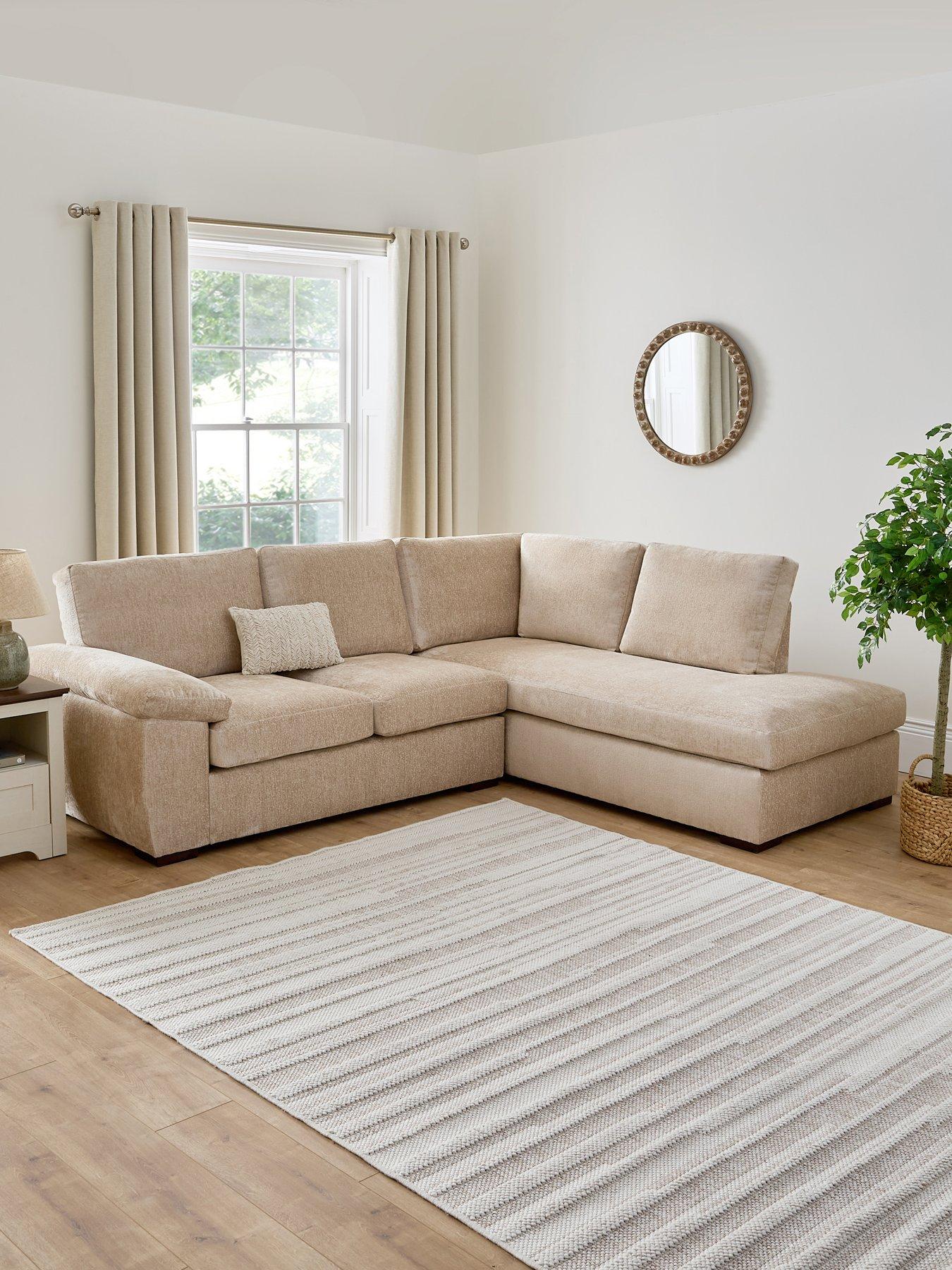 The Very Collection Salerno Standard Seater Fabric Right Hand Corner Chaise Sofa - Natural - FSC® Certified