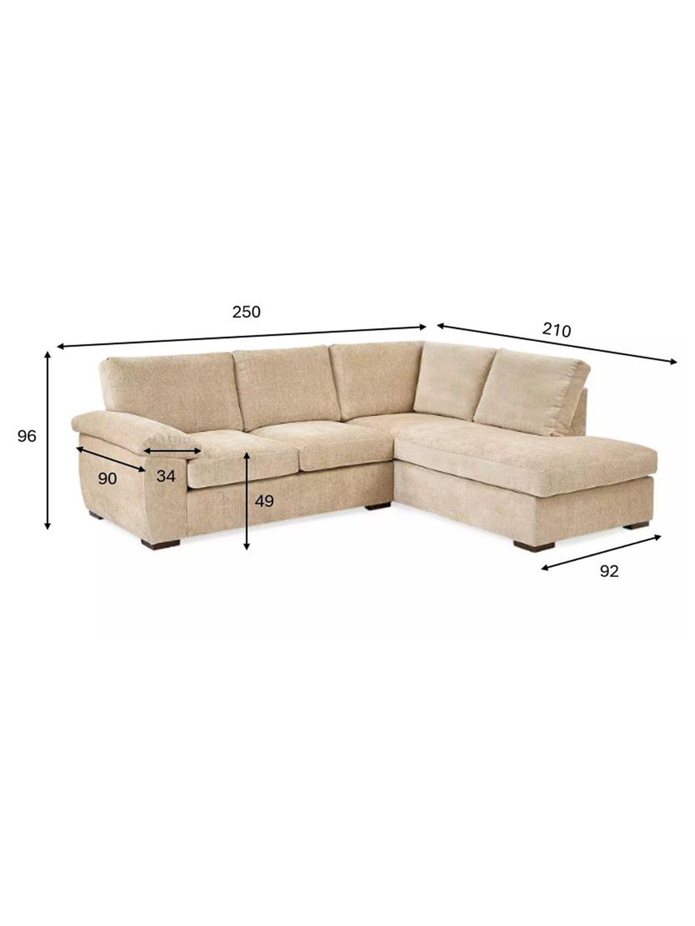 Image 7 of 7 of The Very Collection Salerno Standard Seater Fabric Right Hand Corner Chaise Sofa - Natural - FSC&reg; Certified