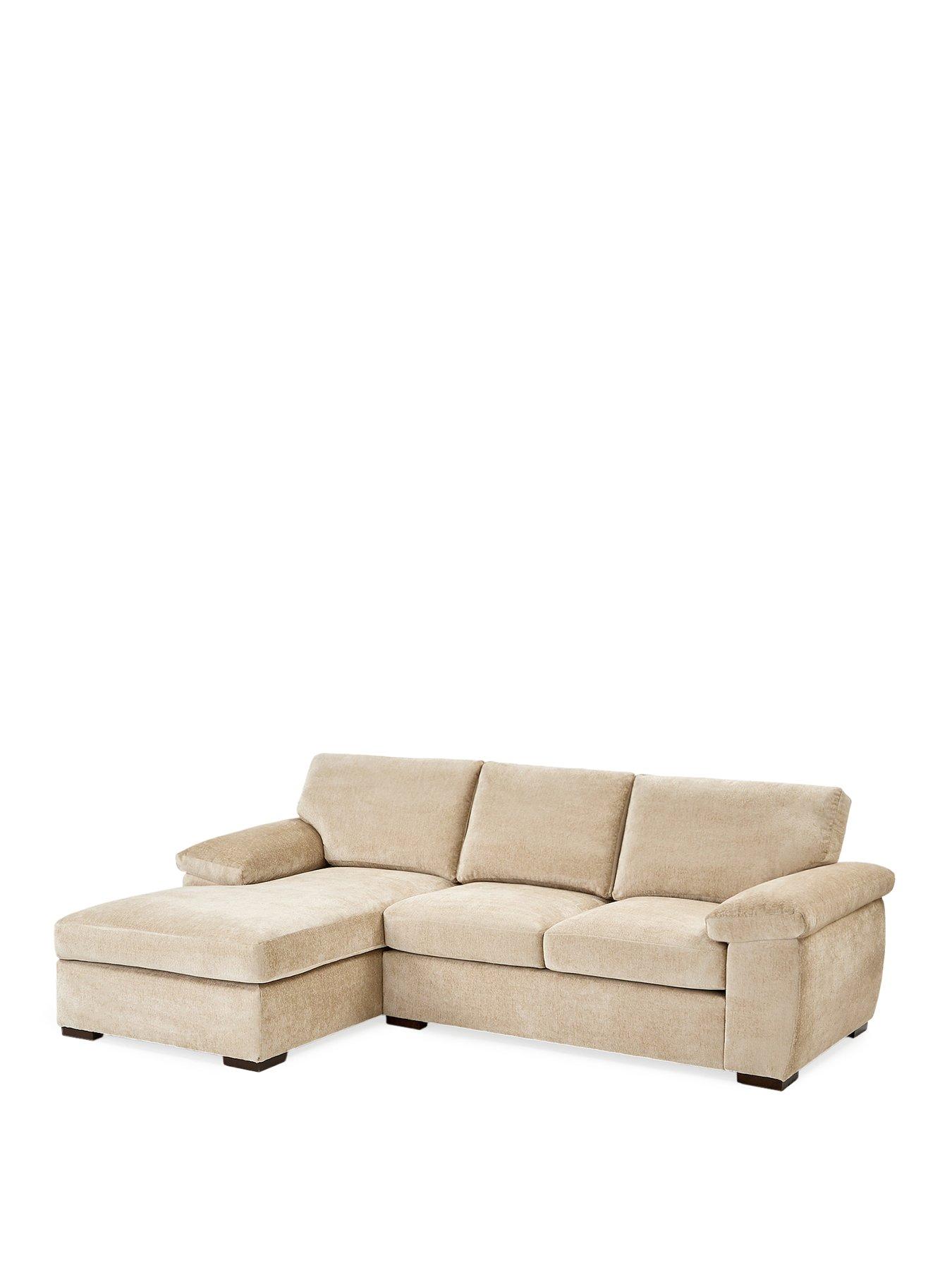 Image 2 of 7 of The Very Collection Salerno Standard Back Fabric Left Hand 3 Seater Chaise Sofa - Natural &nbsp;- FSC&reg; Certified
