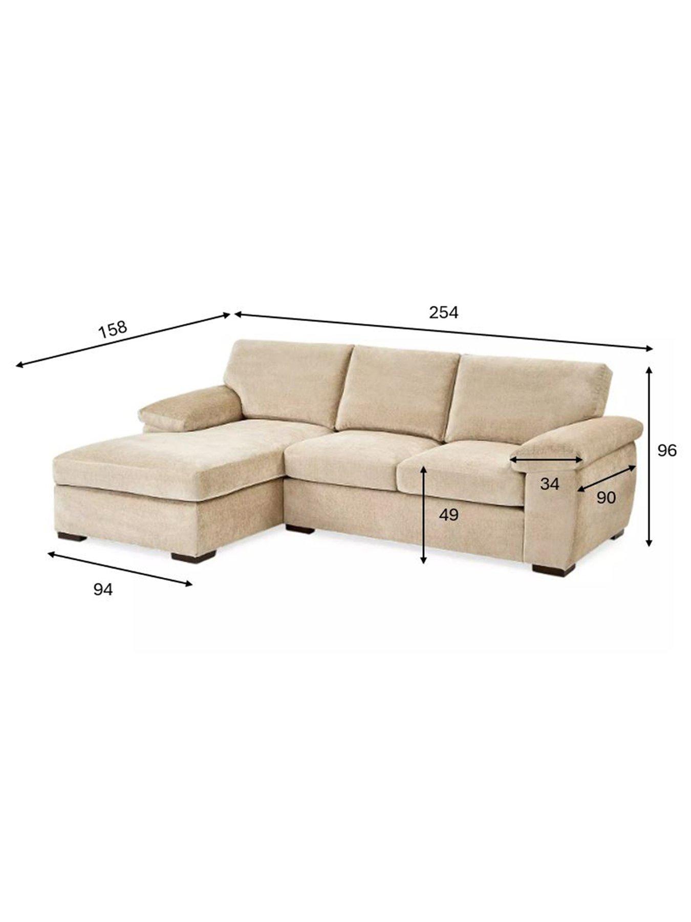 Image 7 of 7 of The Very Collection Salerno Standard Back Fabric Left Hand 3 Seater Chaise Sofa - Natural &nbsp;- FSC&reg; Certified