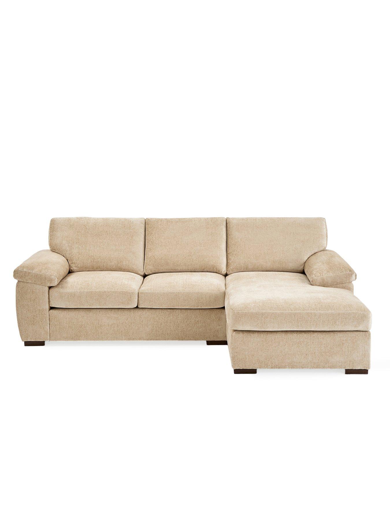 Image 3 of 7 of The Very Collection Salerno Standard Back Fabric Right Hand 3 Seater Chaise Sofa - Natural - FSC&reg; Certified