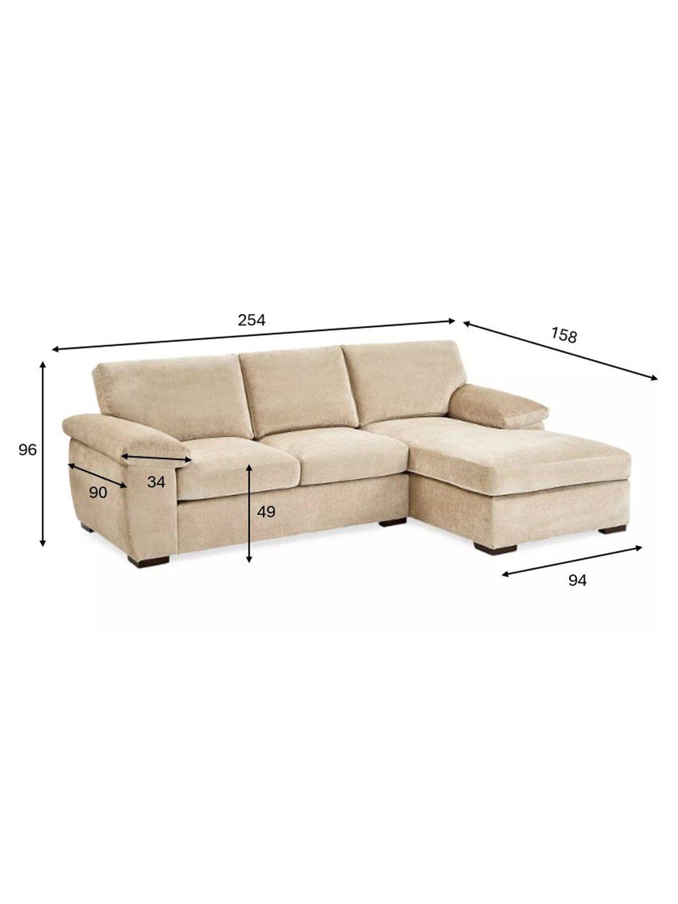 Image 7 of 7 of The Very Collection Salerno Standard Back Fabric Right Hand 3 Seater Chaise Sofa - Natural - FSC&reg; Certified