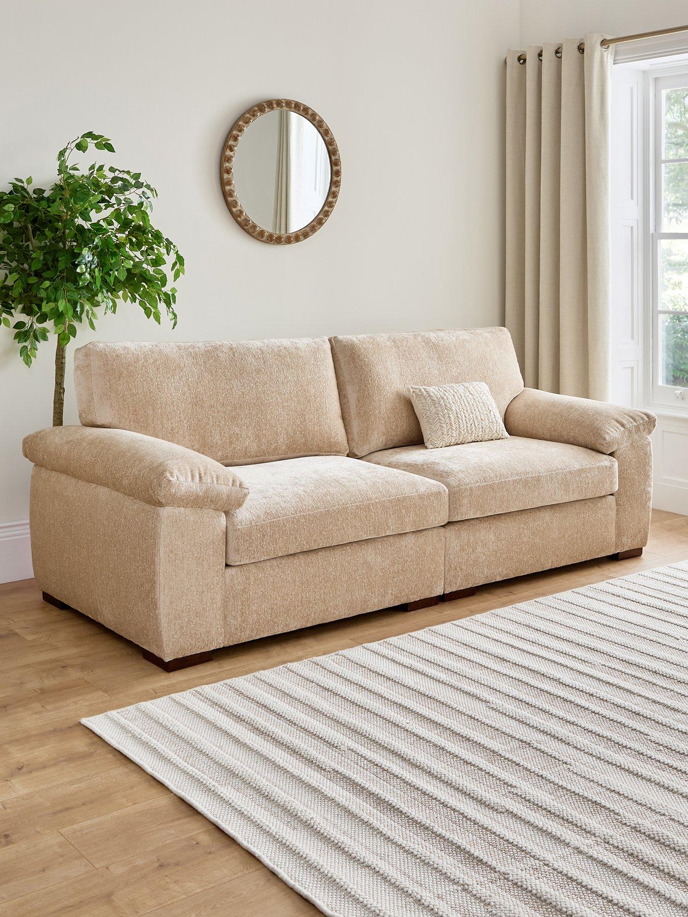 The Very Collection Salerno Standard 4 Seater Fabric Sofa in Natural - FSC® Certified