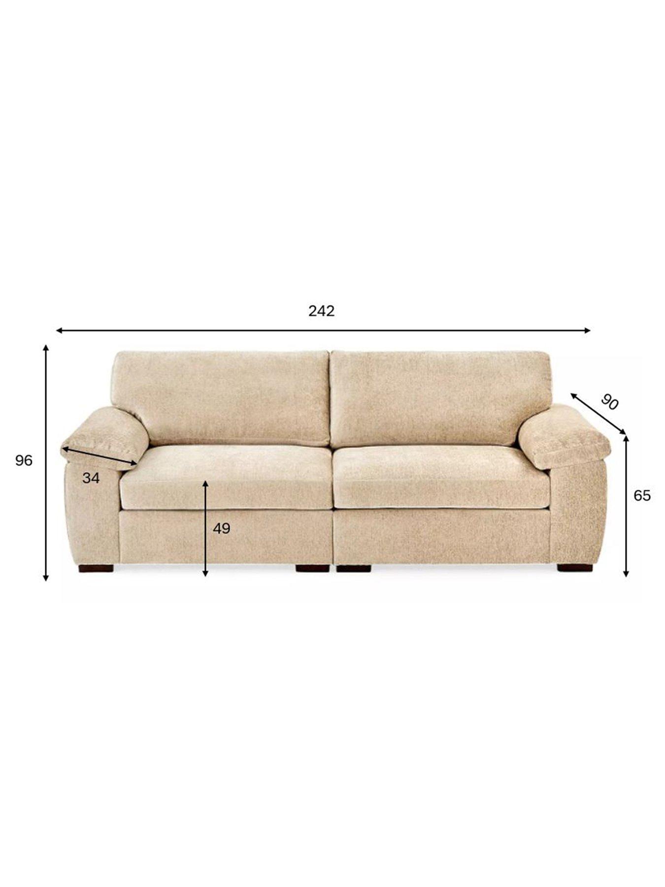 Image 7 of 7 of Very Home Salerno Standard 4 Seater Fabric Sofa in Natural - FSC&reg; Certified