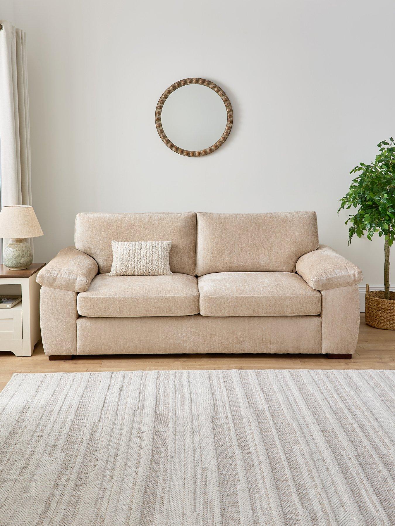 Image 1 of 7 of The Very Collection Salerno Standard Back&nbsp;3 Seater Fabric Sofa - Natural - FSC&reg; Certified
