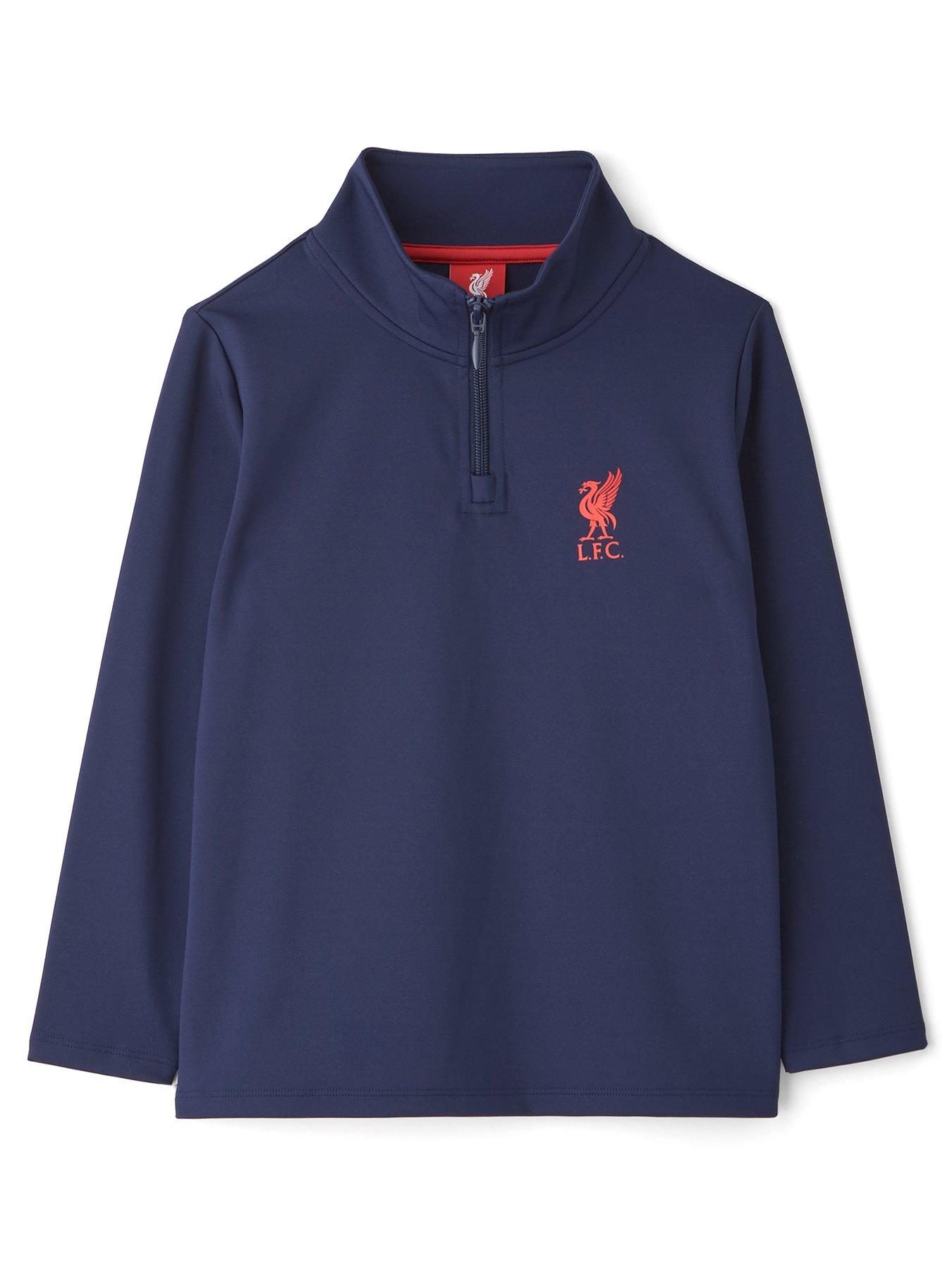 Liverpool FC Junior 1/4 Zip Top - Navy