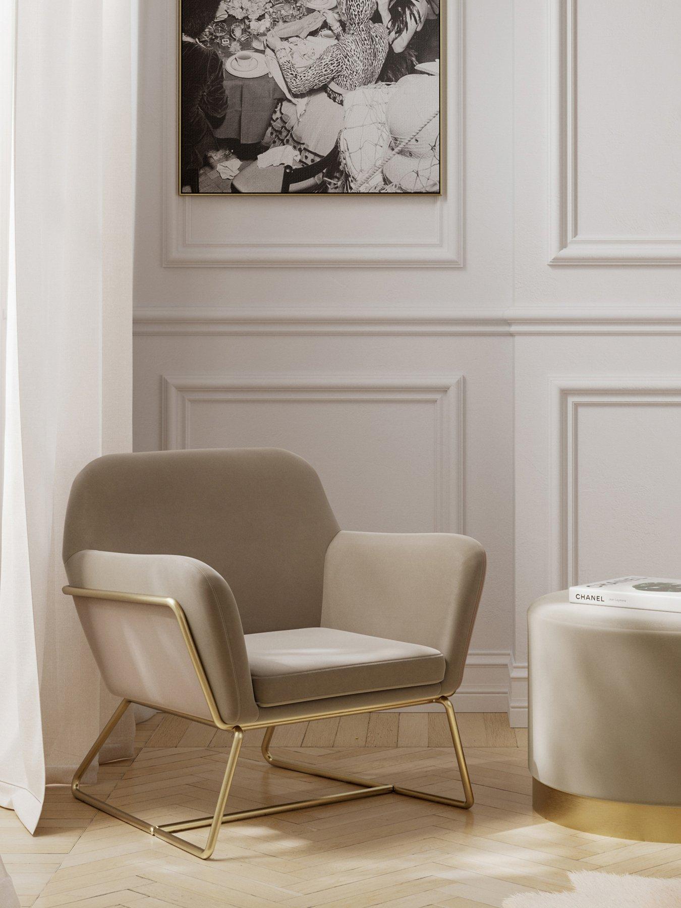 front image of lpd-home-charles-accent-chair-beige