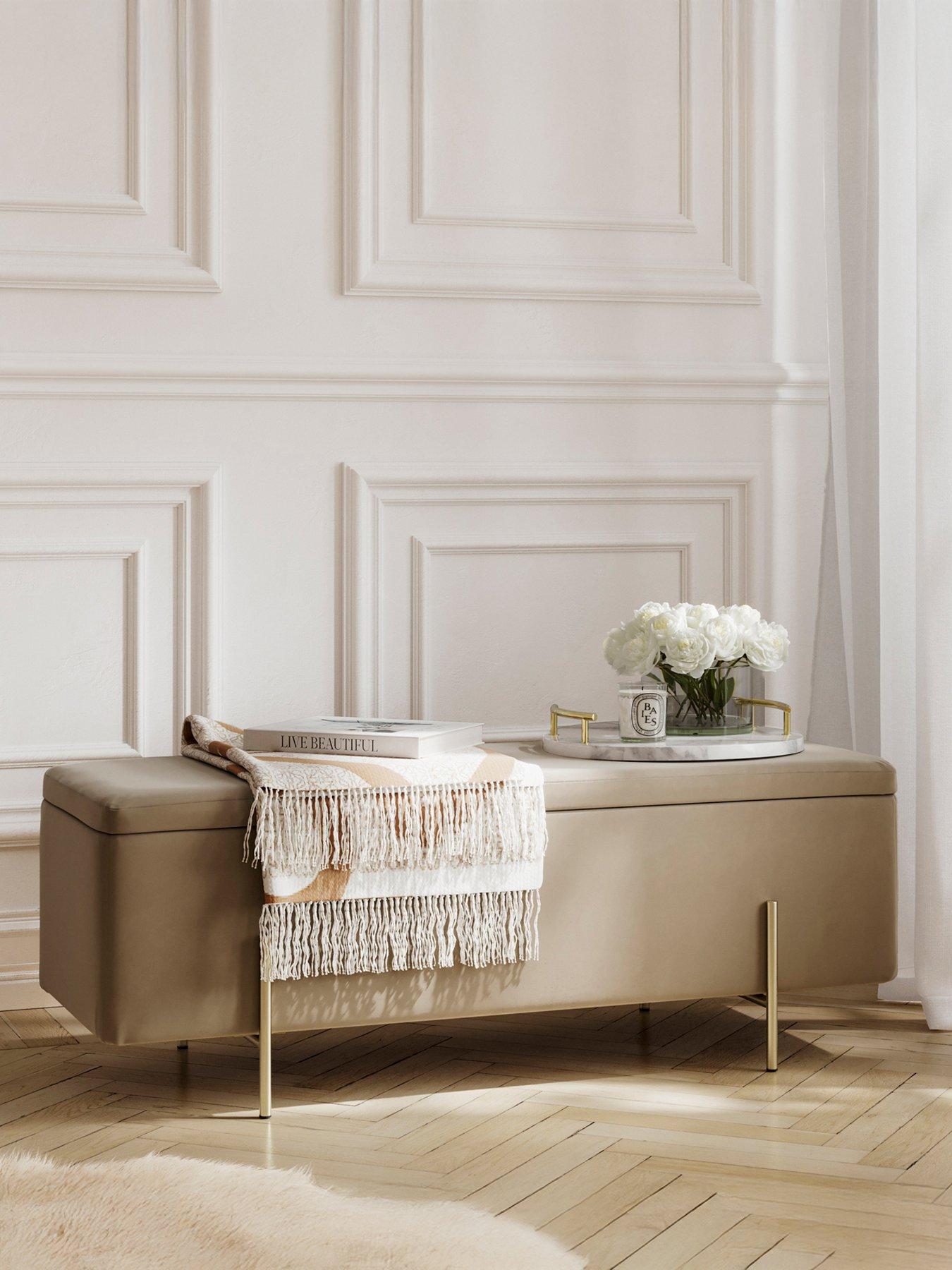 undefined Lola Storage Ottoman  - Beige