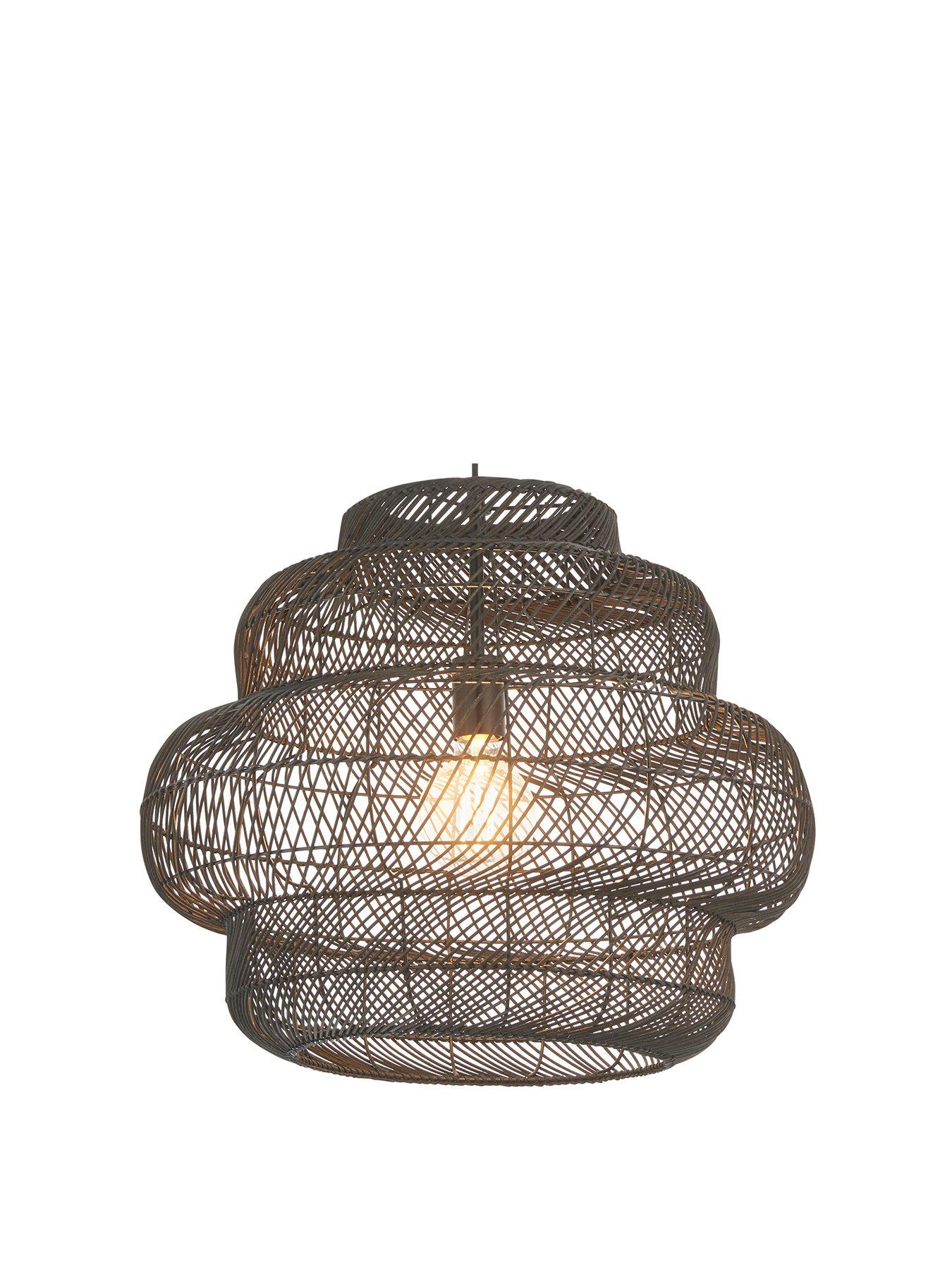  image of gallery-tenoko-1-pendant-light-black-rattan