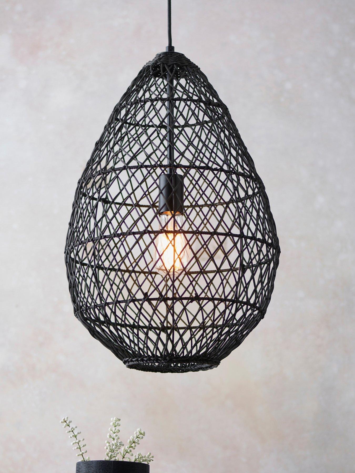  image of gallery-pimva-1-pendant-light-black-rattan
