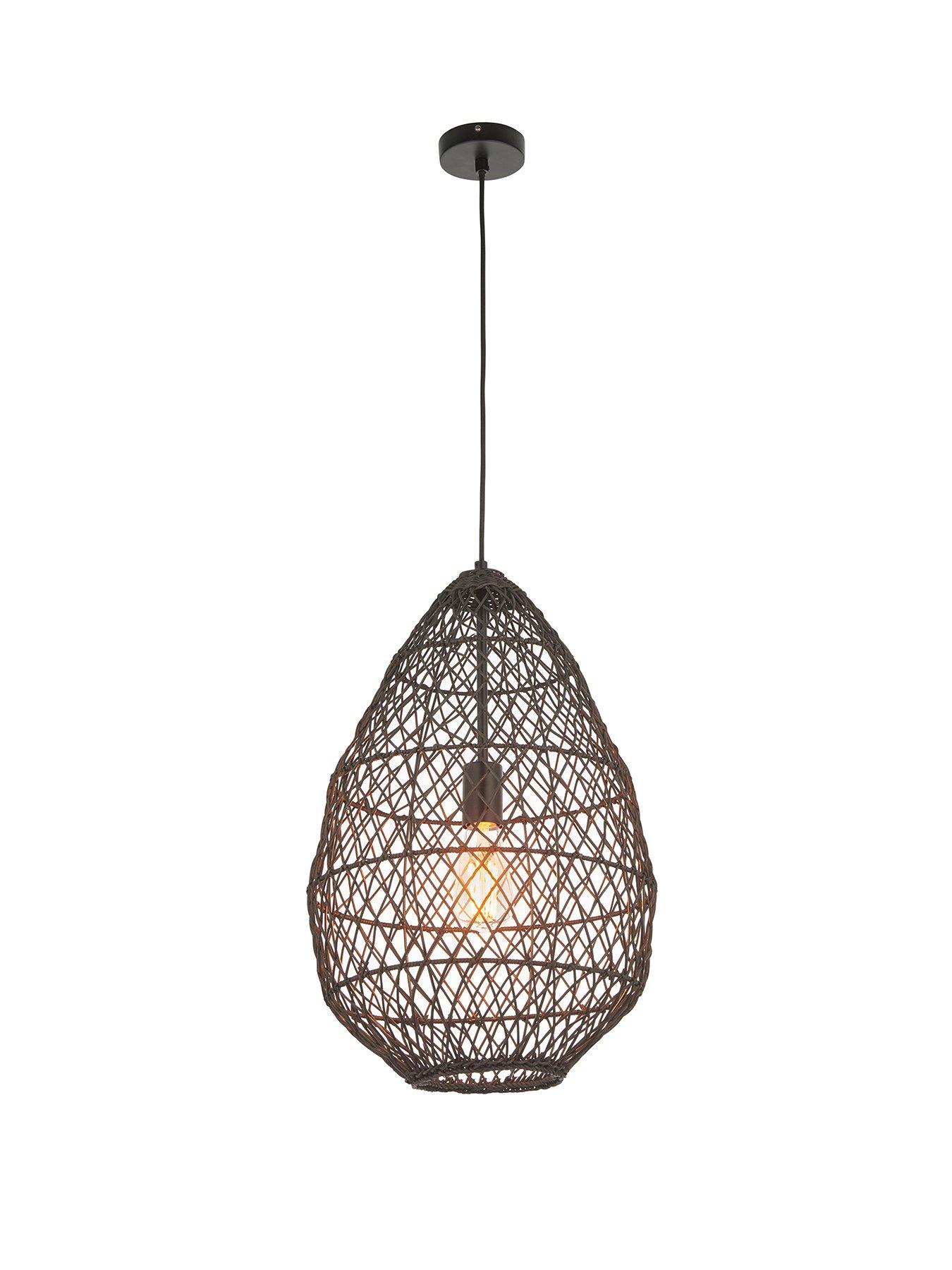  image of gallery-pimva-1-pendant-light-black-rattan