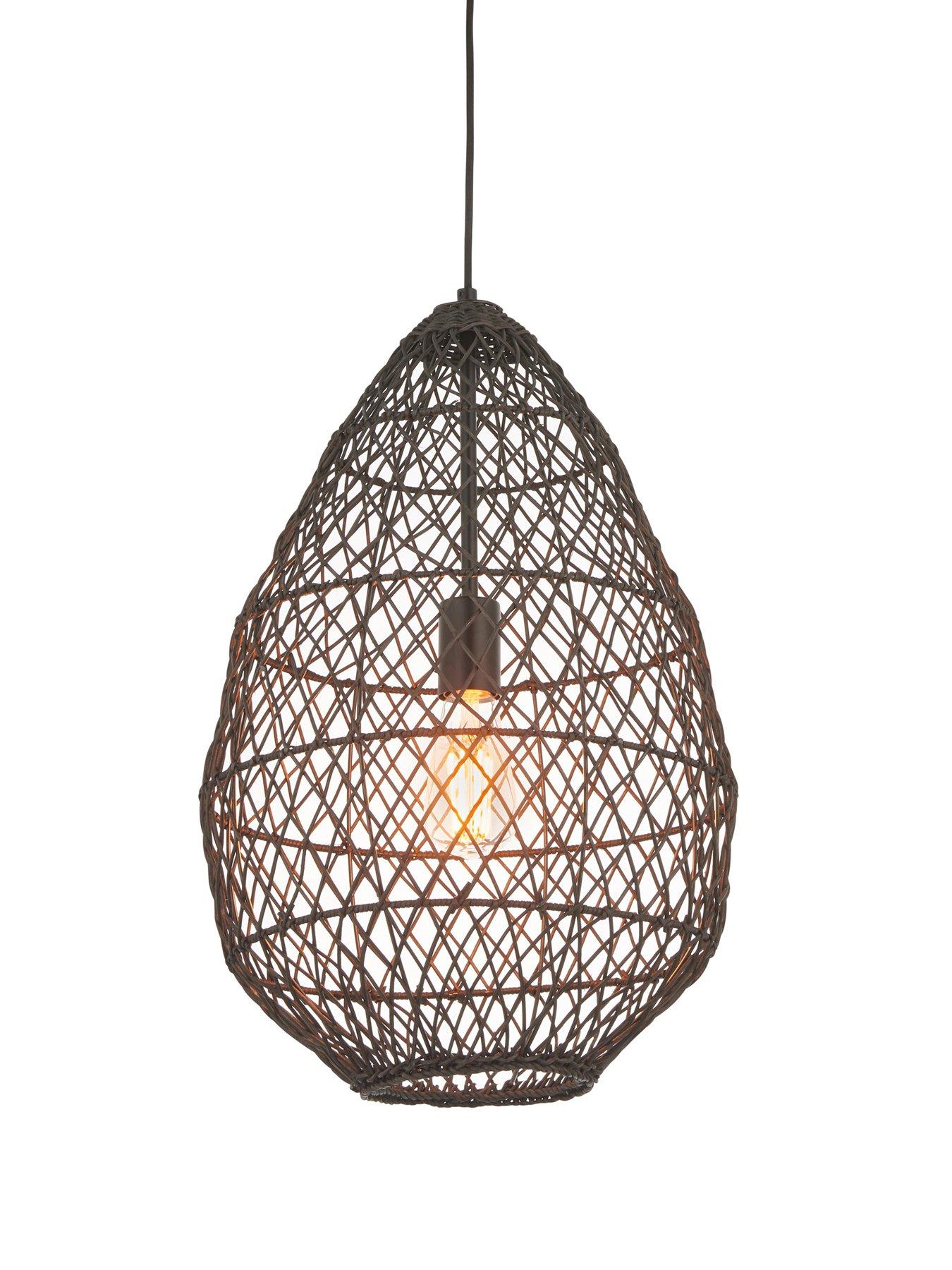  image of gallery-pimva-1-pendant-light-black-rattan