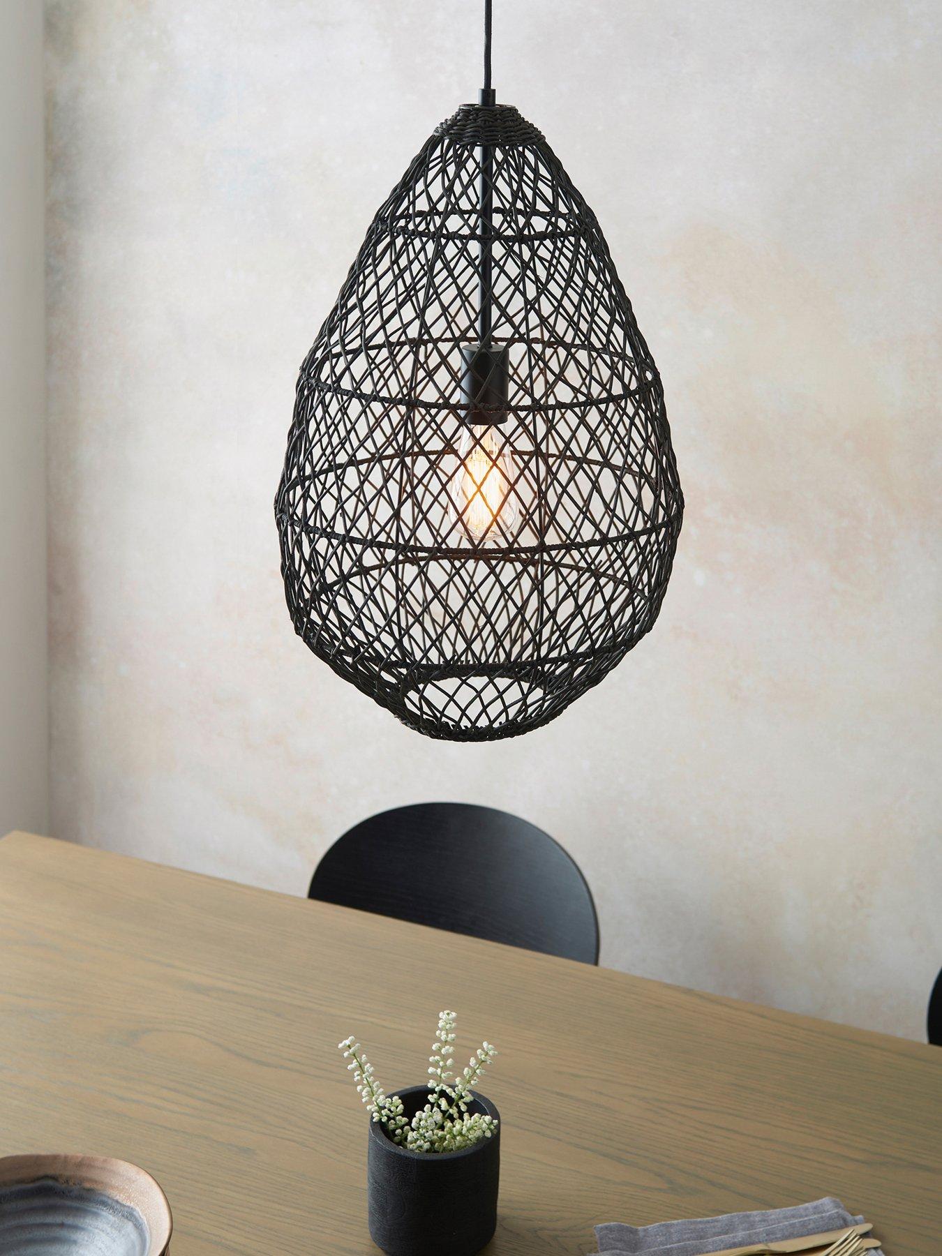  image of gallery-pimva-1-pendant-light-black-rattan