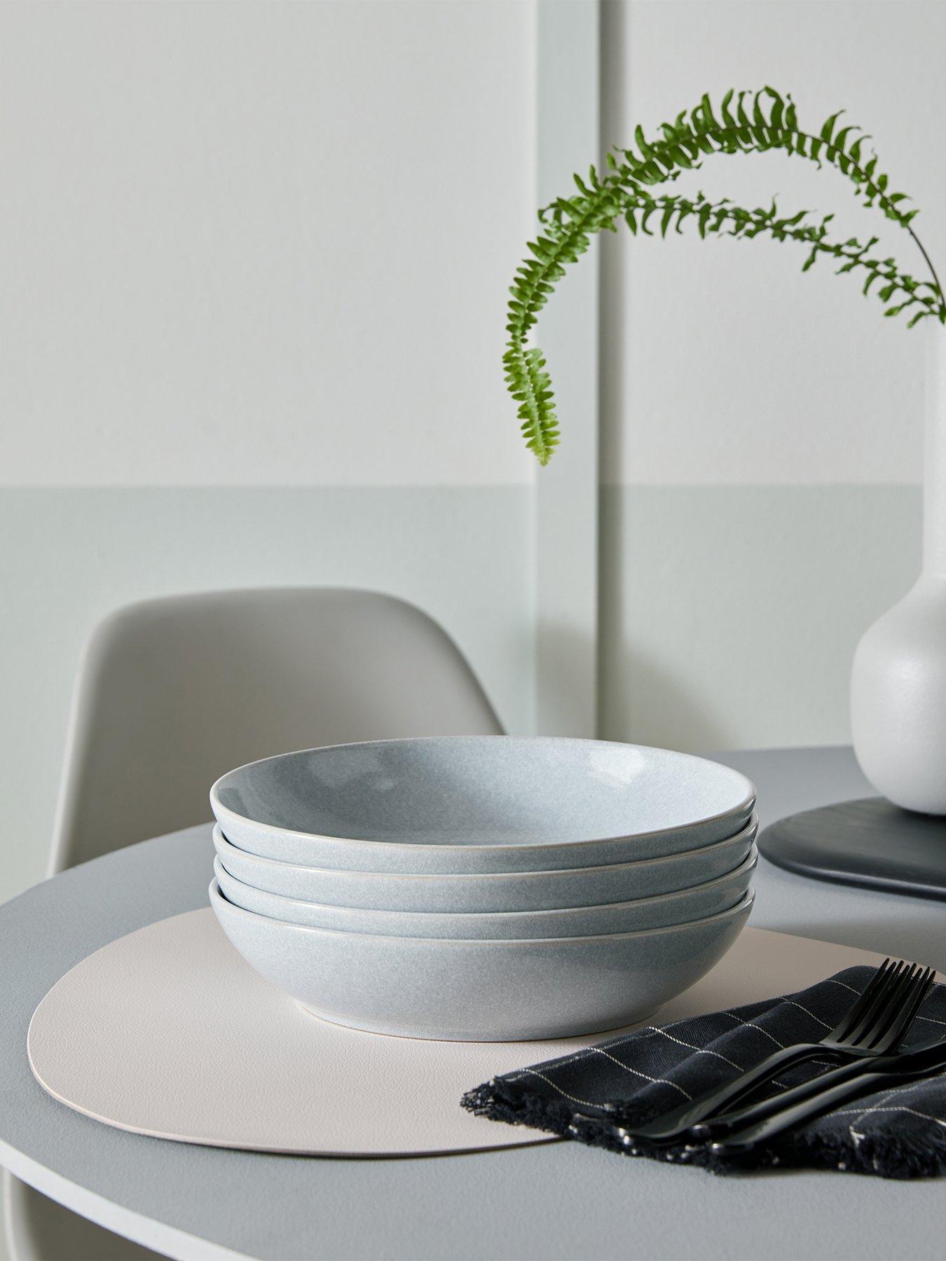 Denby Dove Grey Set of 4 Pasta Bowls