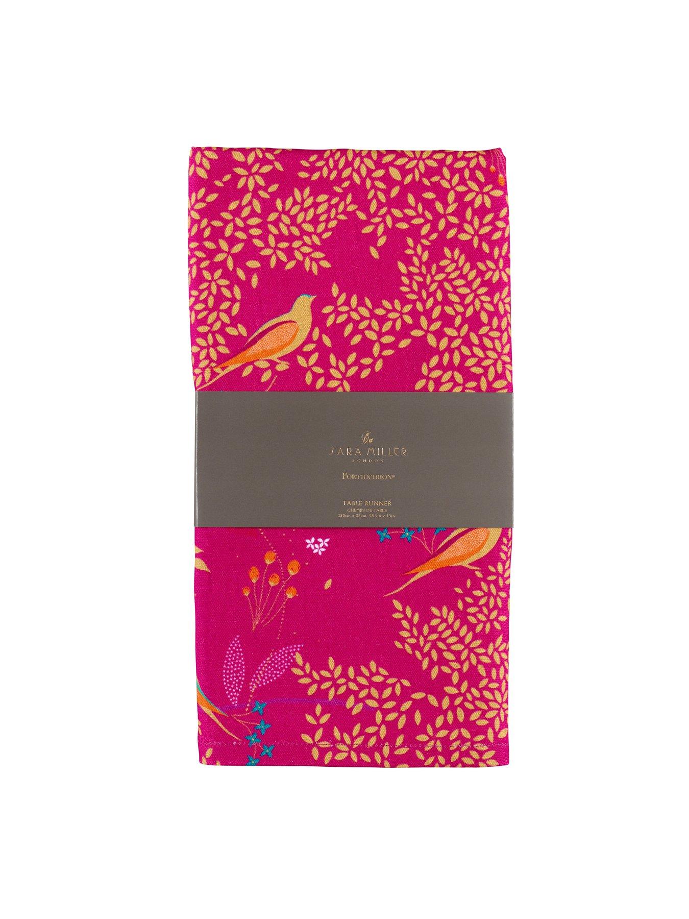  image of sara-miller-chelsea-cotton-table-runner-pink