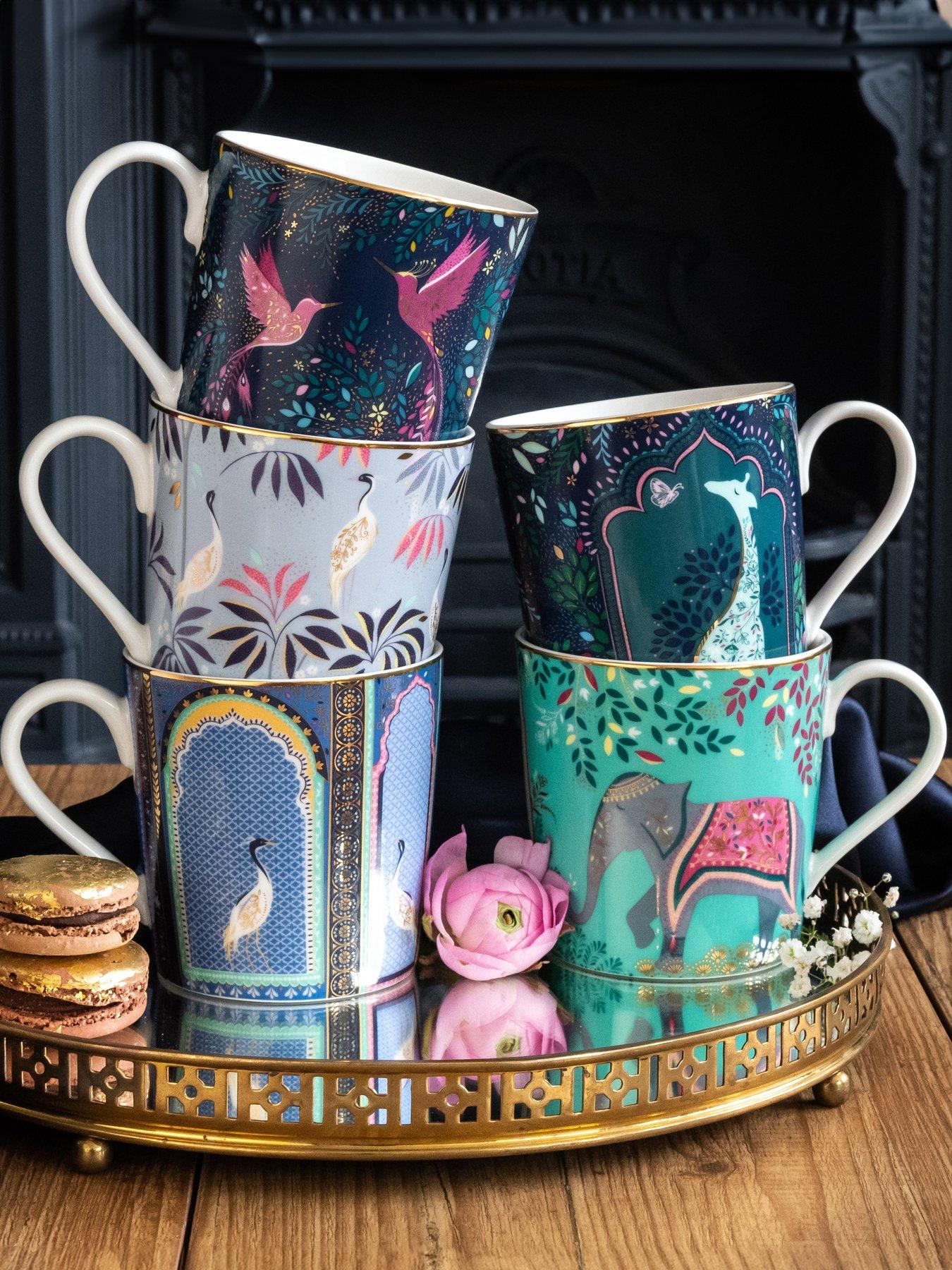 Sara Miller India Collection Mugs – Set of 4