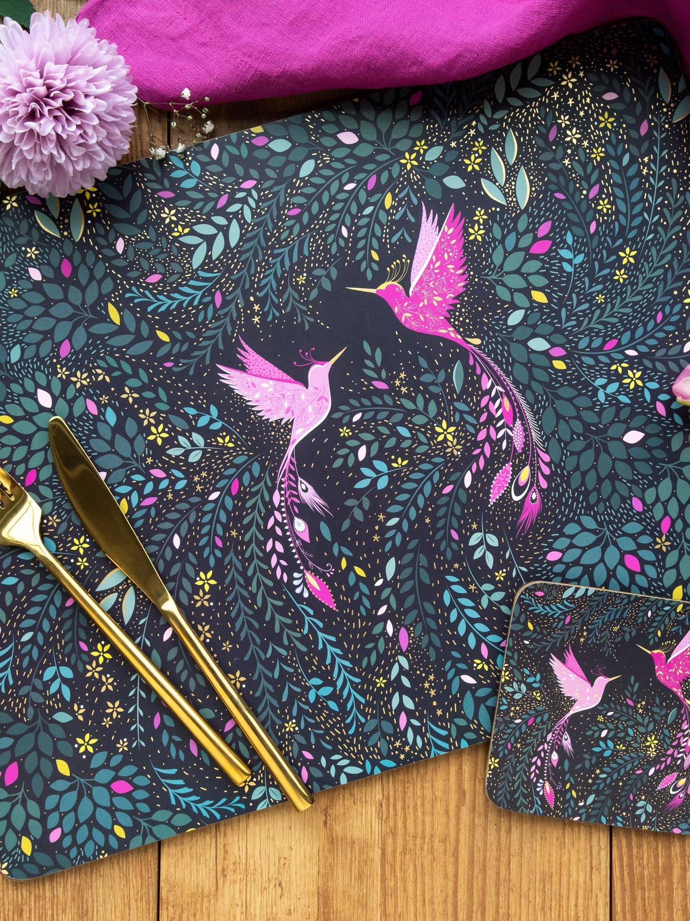 Sara Miller India Collection Set of 4 Placemats – Hummingbird Paradise
