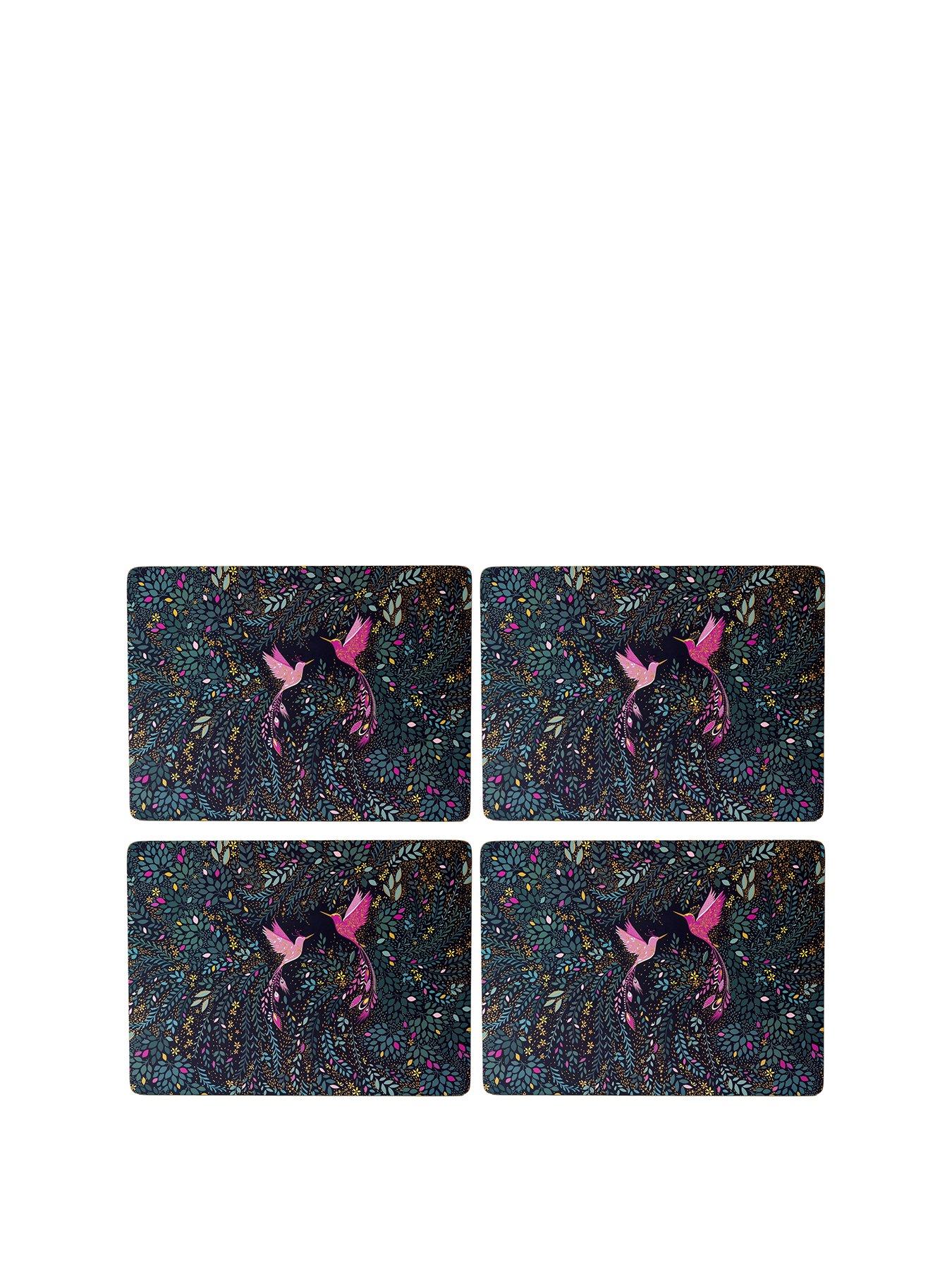 Image 2 of 5 of Sara Miller India Collection Set of 4 Placemats &ndash; Hummingbird Paradise