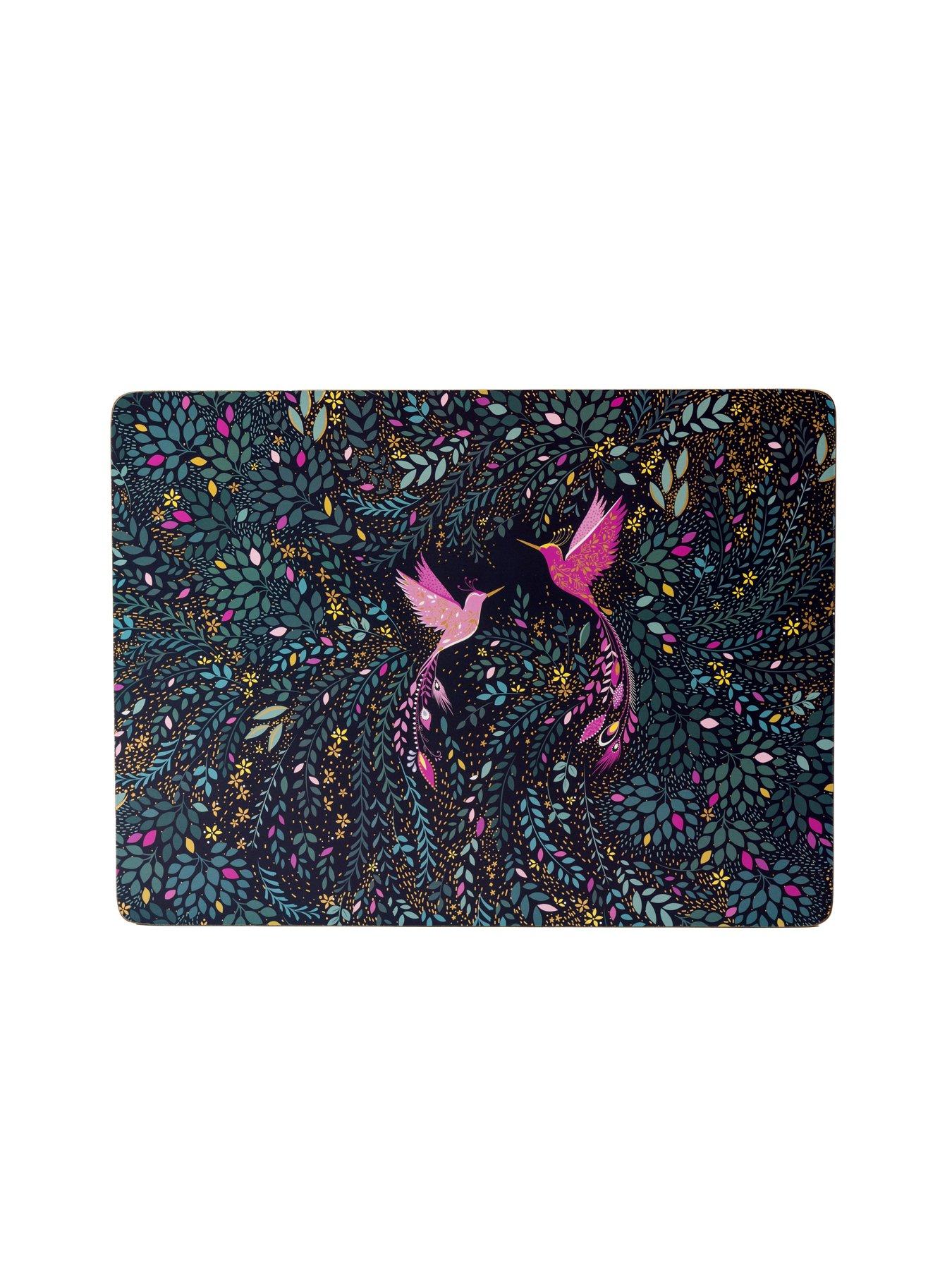 Image 3 of 5 of Sara Miller India Collection Set of 4 Placemats &ndash; Hummingbird Paradise