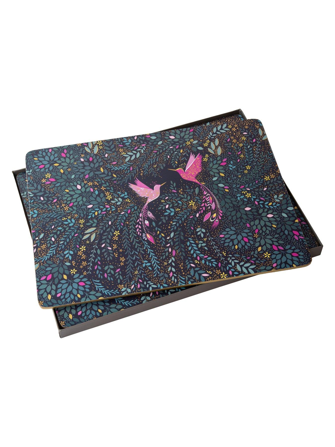 Image 5 of 5 of Sara Miller India Collection Set of 4 Placemats &ndash; Hummingbird Paradise