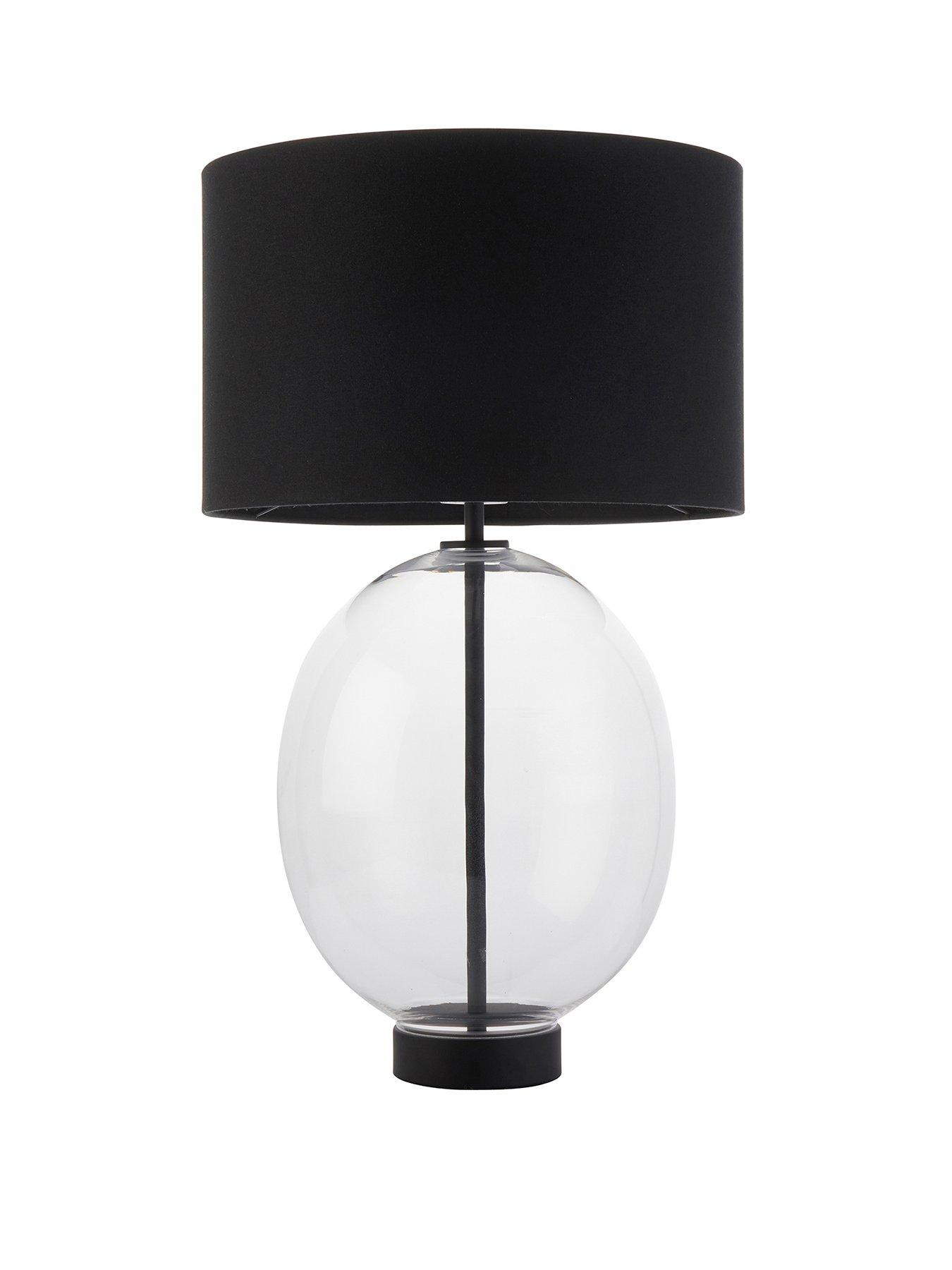  image of gallery-kelda-oval-table-lamp-clear-glass-black