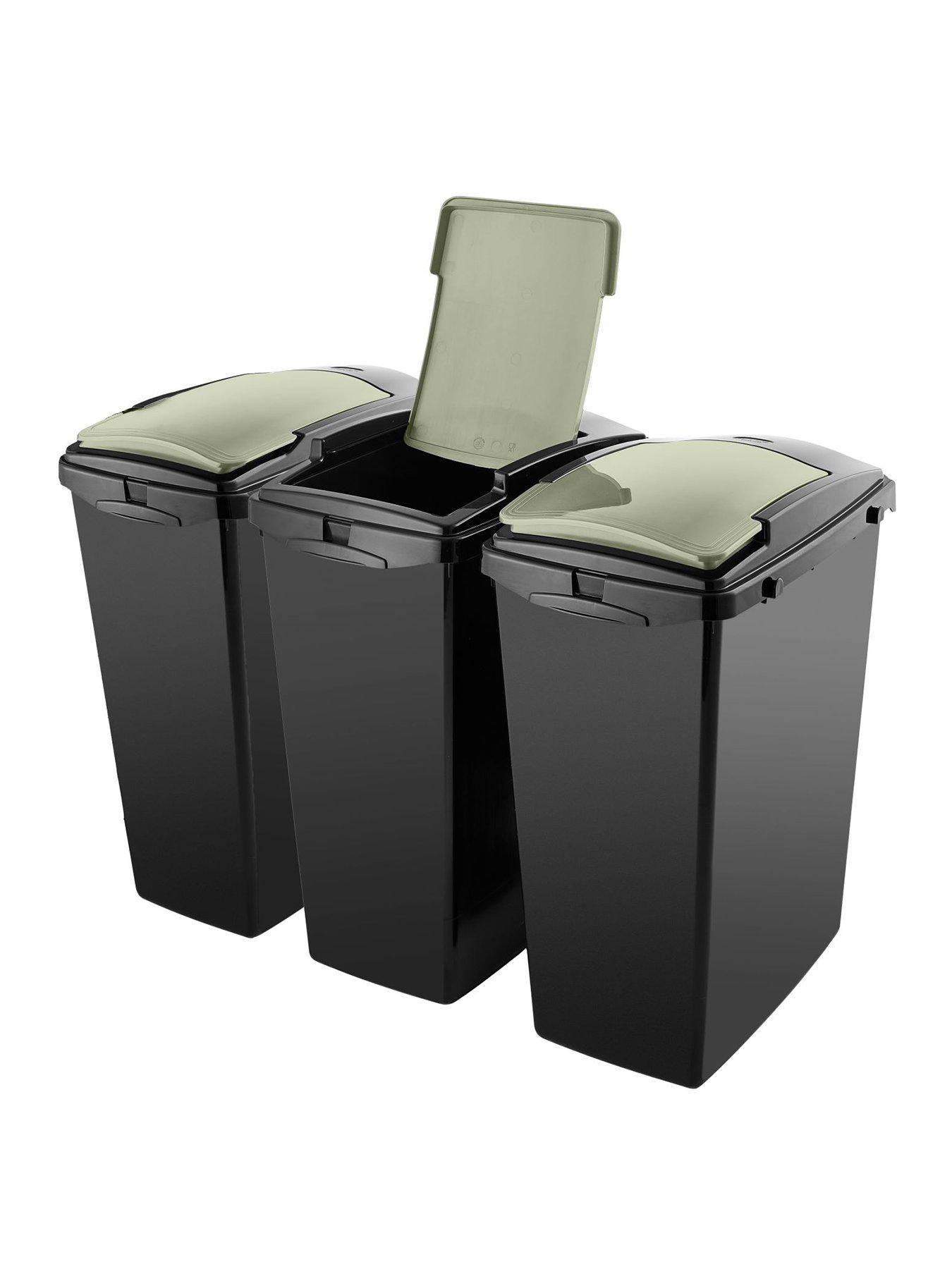 Addis Set of 3 40ltr Recycling Bins - Green