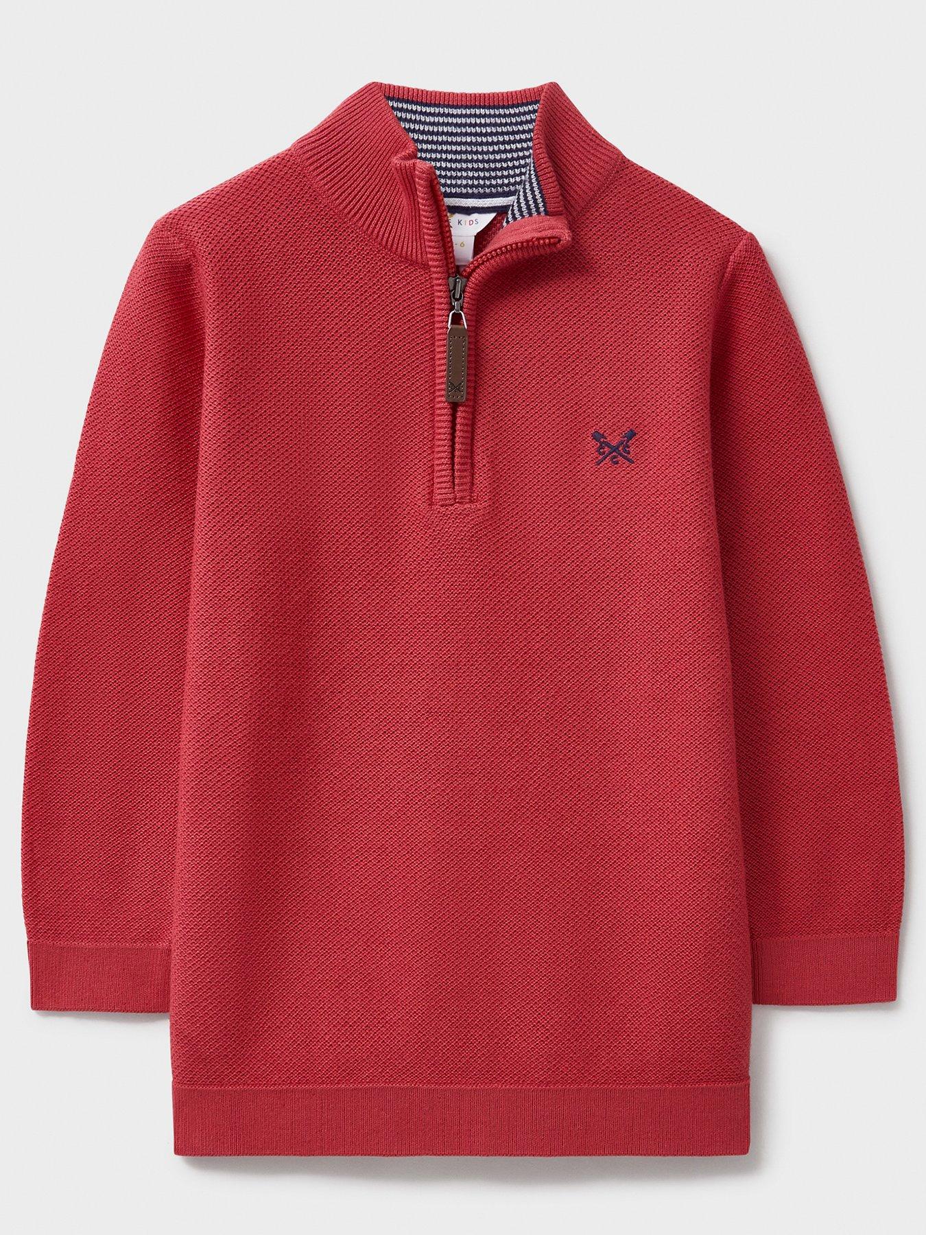 crew-clothing-boys-cotton-half-zip-knitted-jumper-red