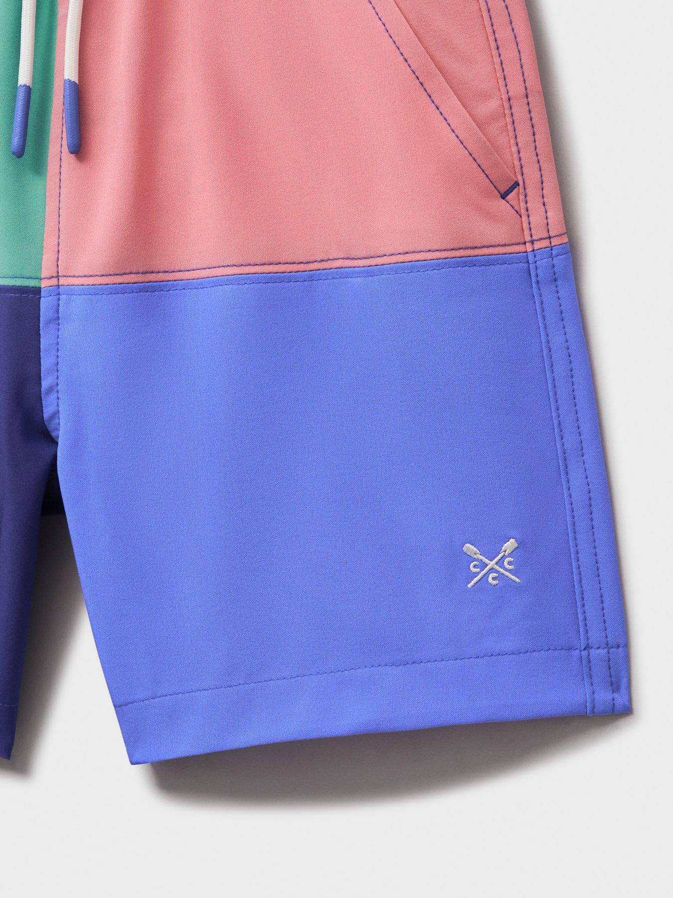 stillFront image of crew-clothing-boys-printed-swim-shorts-blue