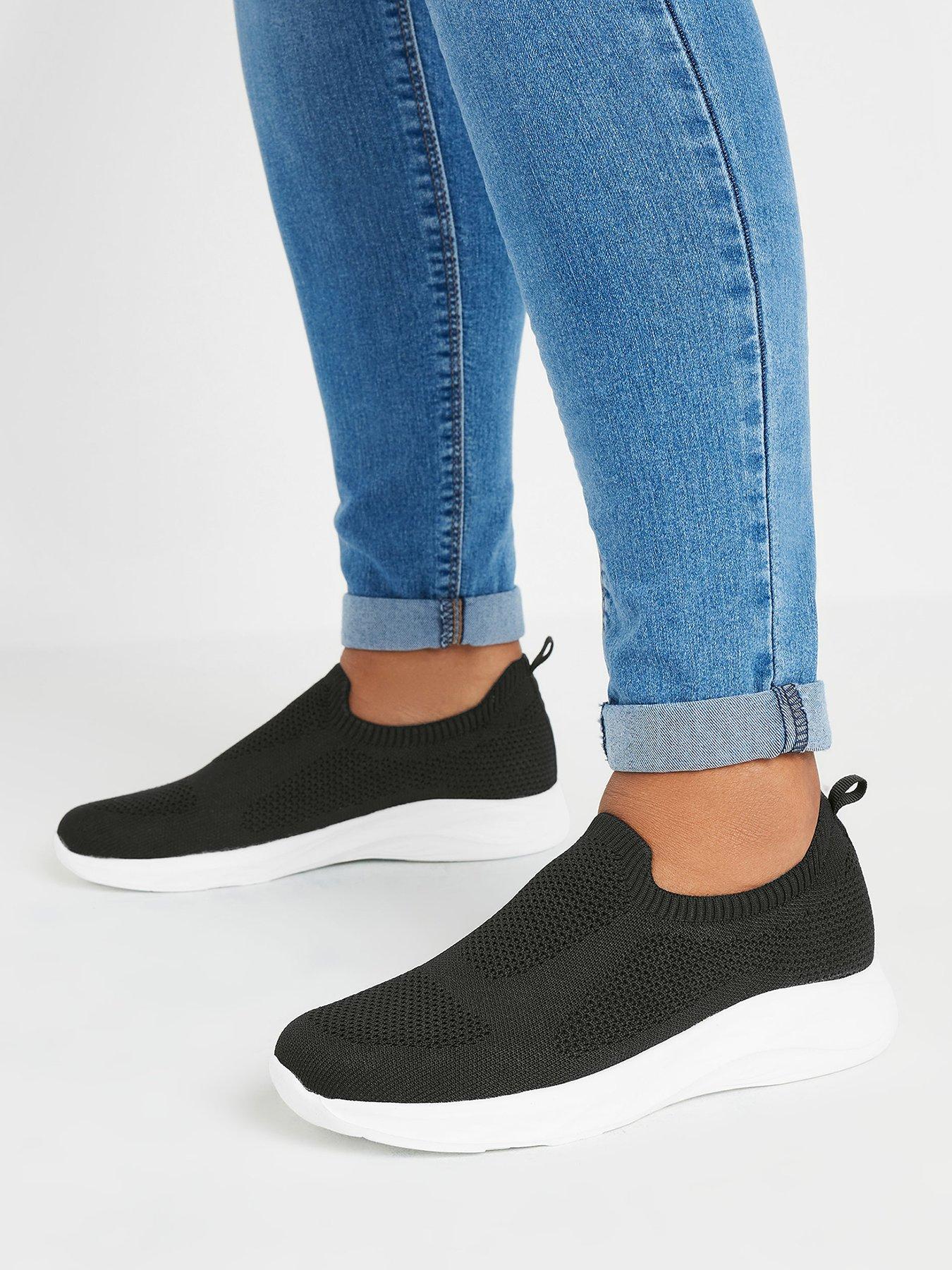  image of yours-extra-wide-fit-slip-on-knitted-trainer