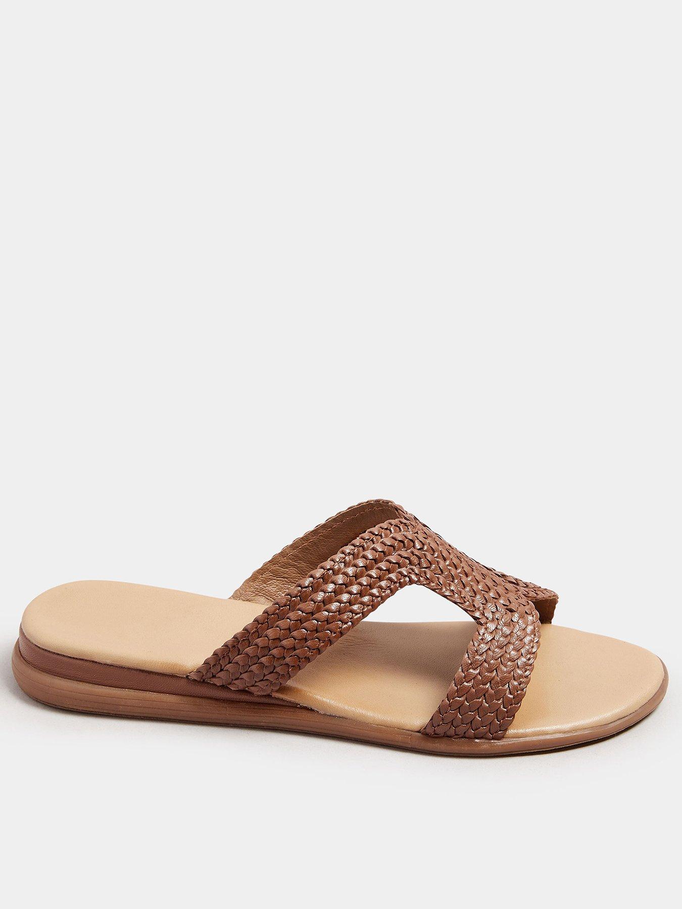 yours-extra-wide-fit-woven-wedge-mule-sandals