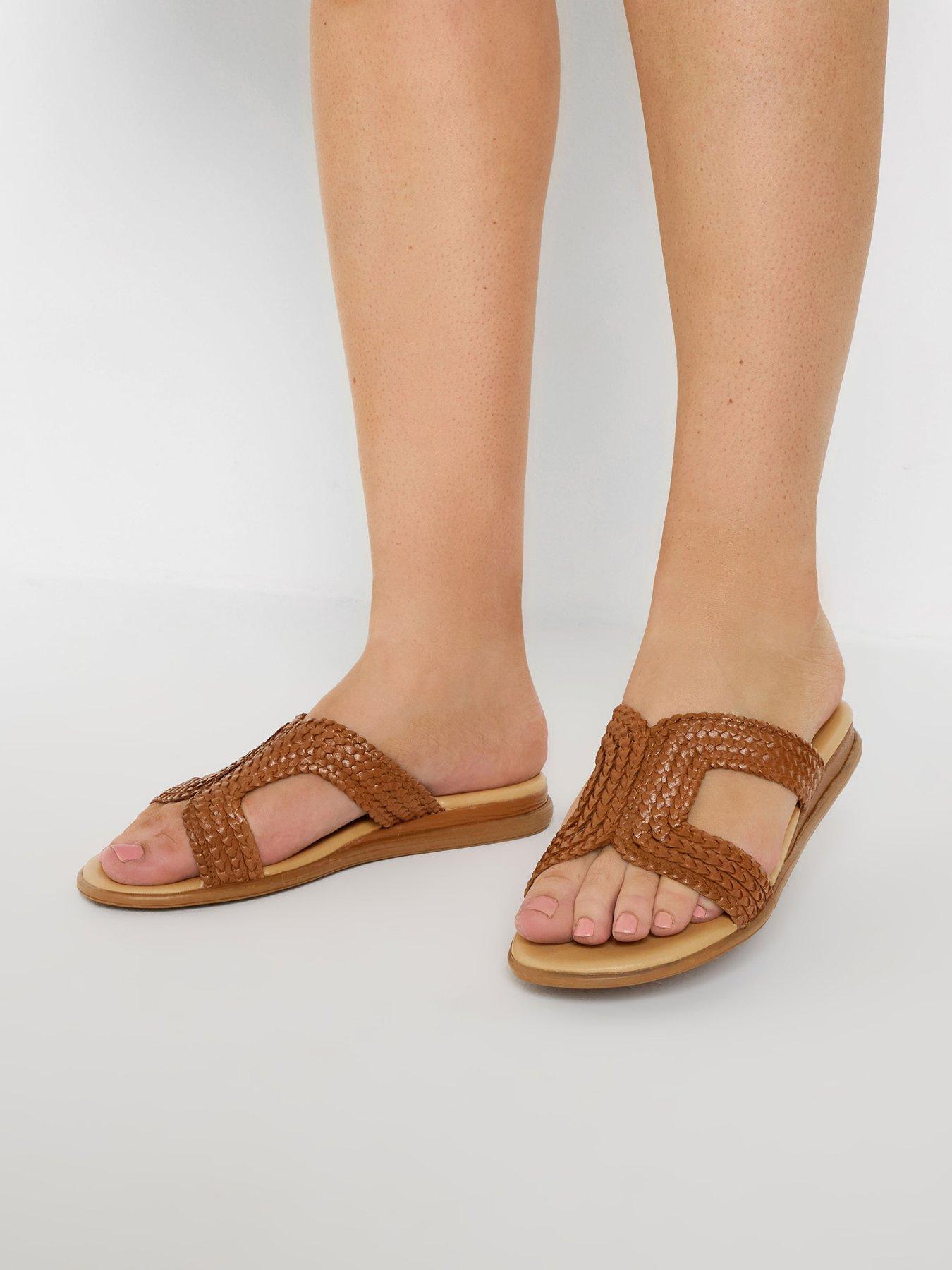  image of yours-extra-wide-fit-woven-wedge-mule-sandals
