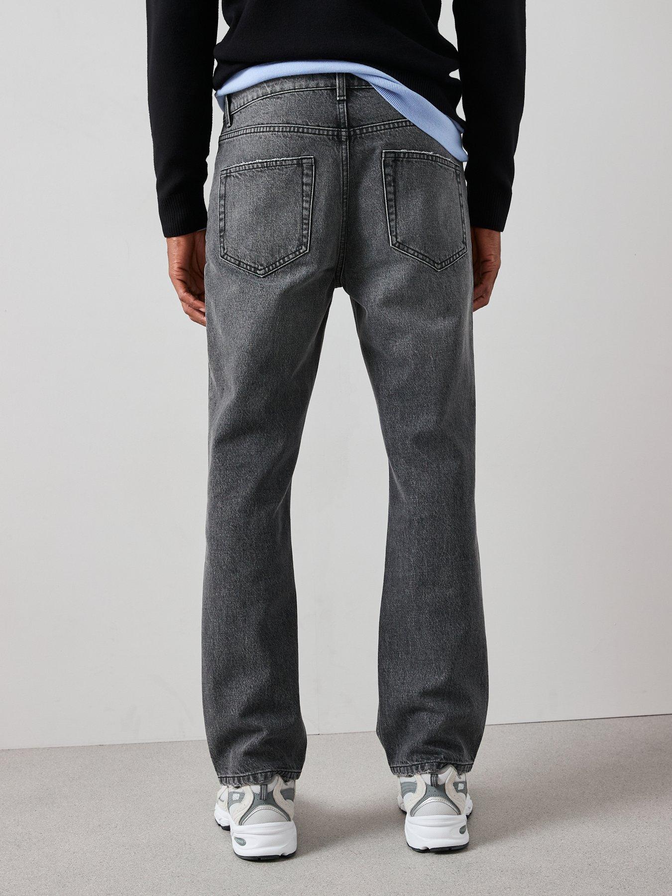  image of the-very-collection-straight-fit-jeans-with-stretch-washed-black