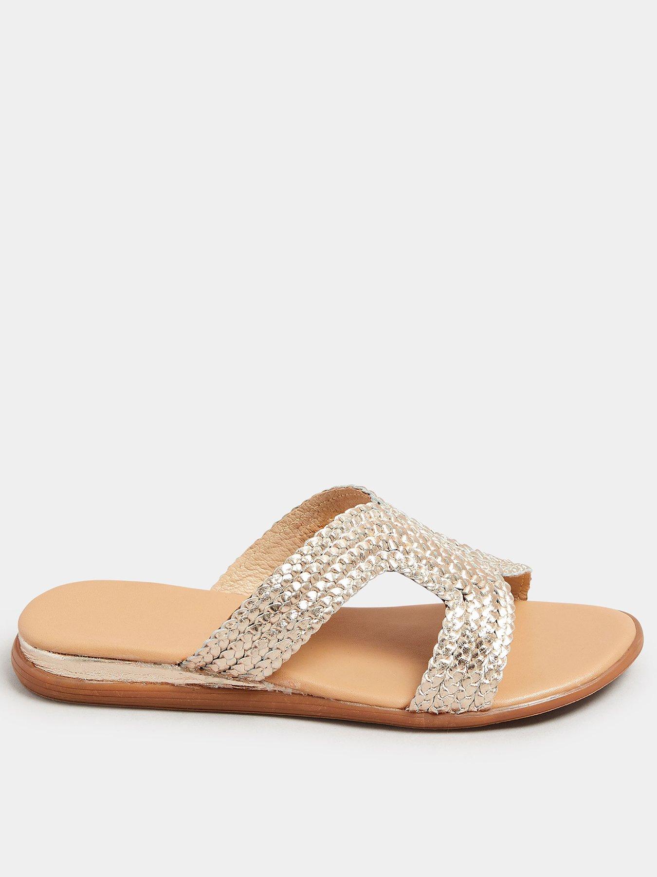 yours-extra-wide-fit-woven-wedge-mule-sandals