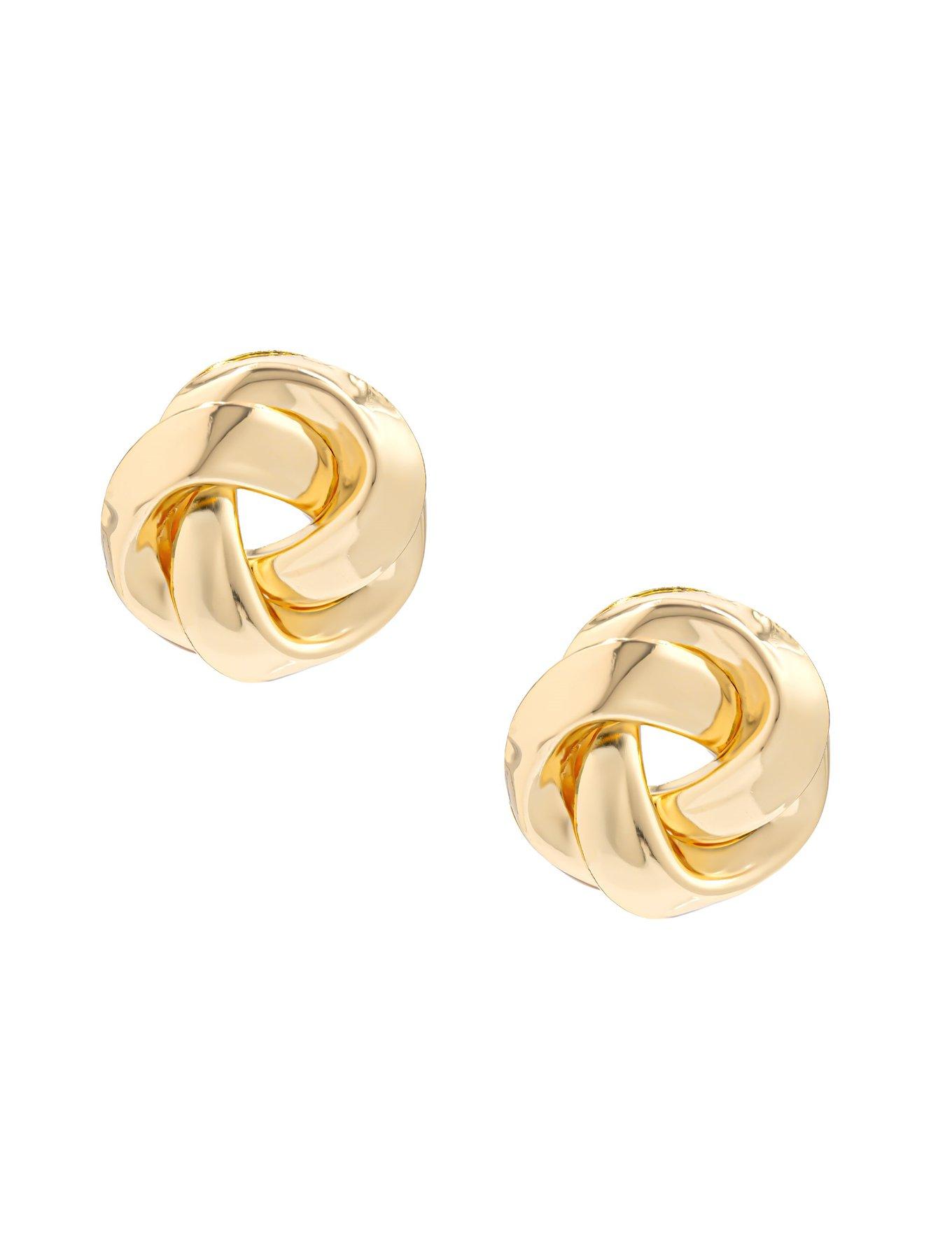  image of v-by-very-statement-gold-plated-knot-stud-earrings