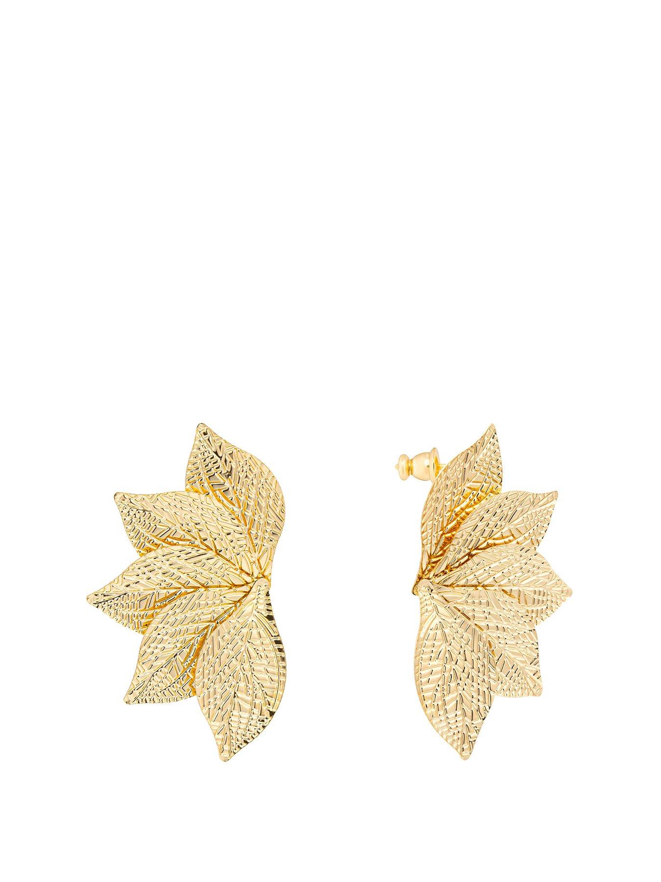 v-by-very-gold-plated-statement-leaf-stud-earrings