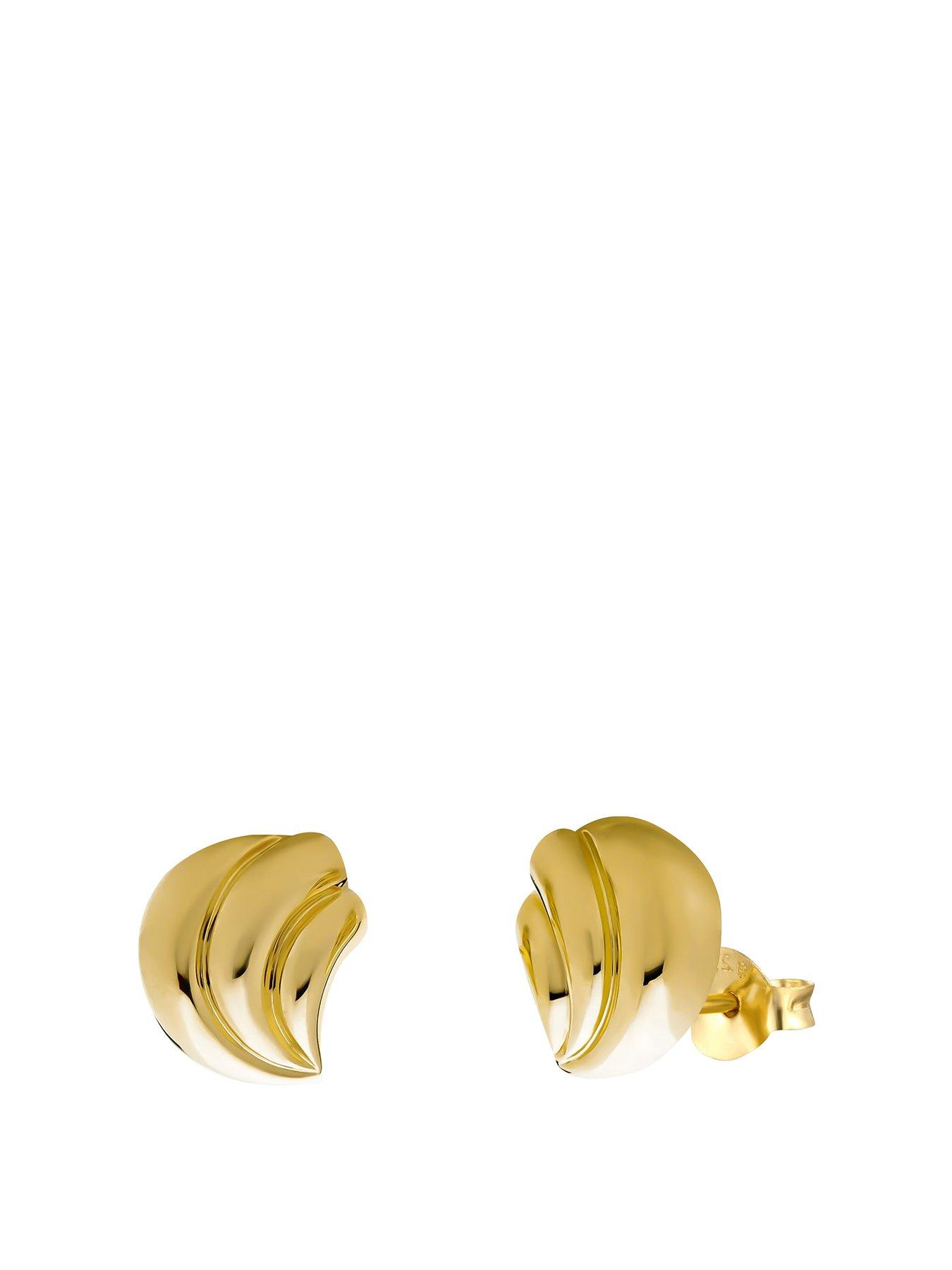 undefined Gold Plated Swirl Stud Earrings