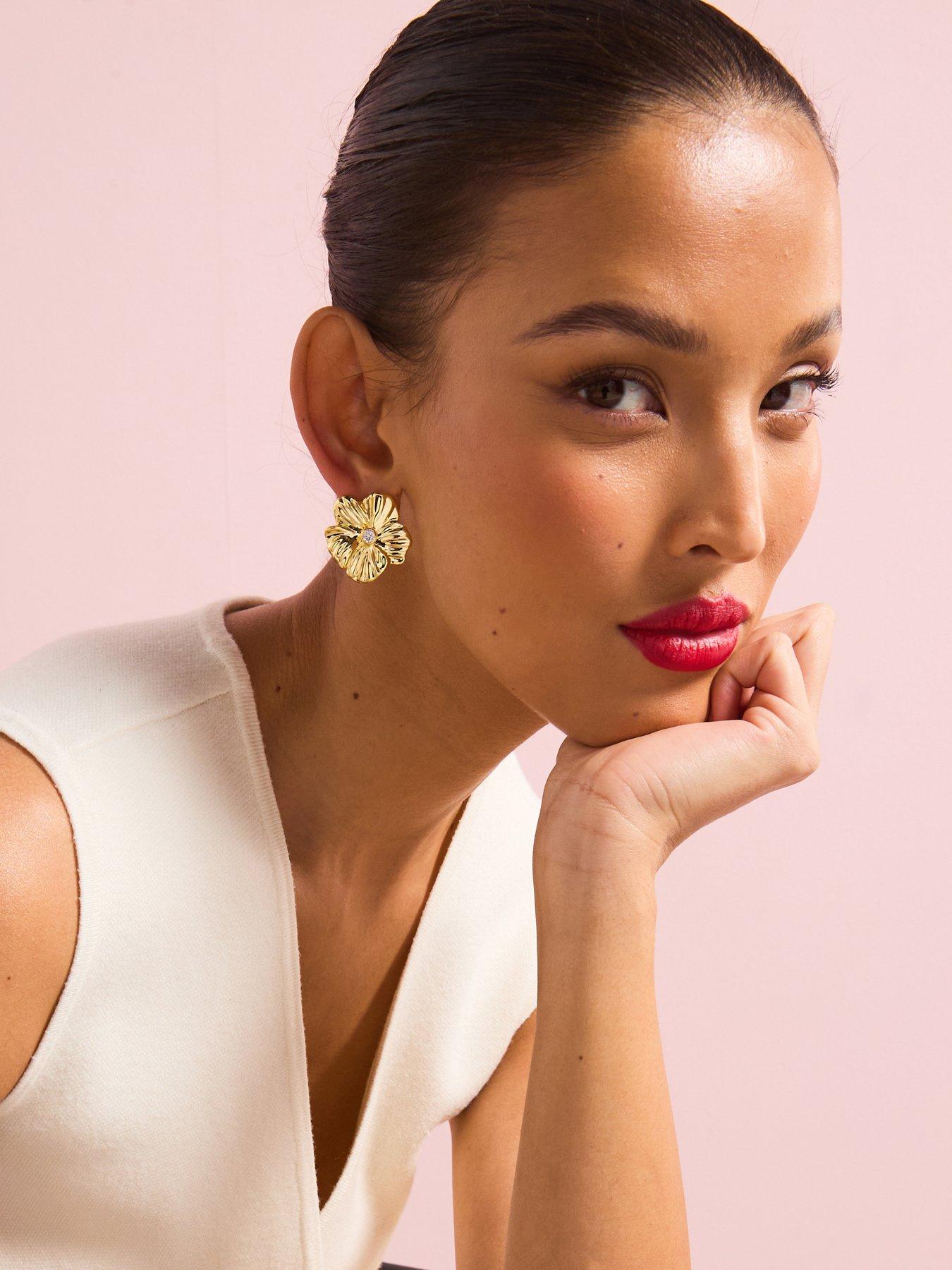 v-by-very-gold-plated-oversized-floral-cz-stud-earrings