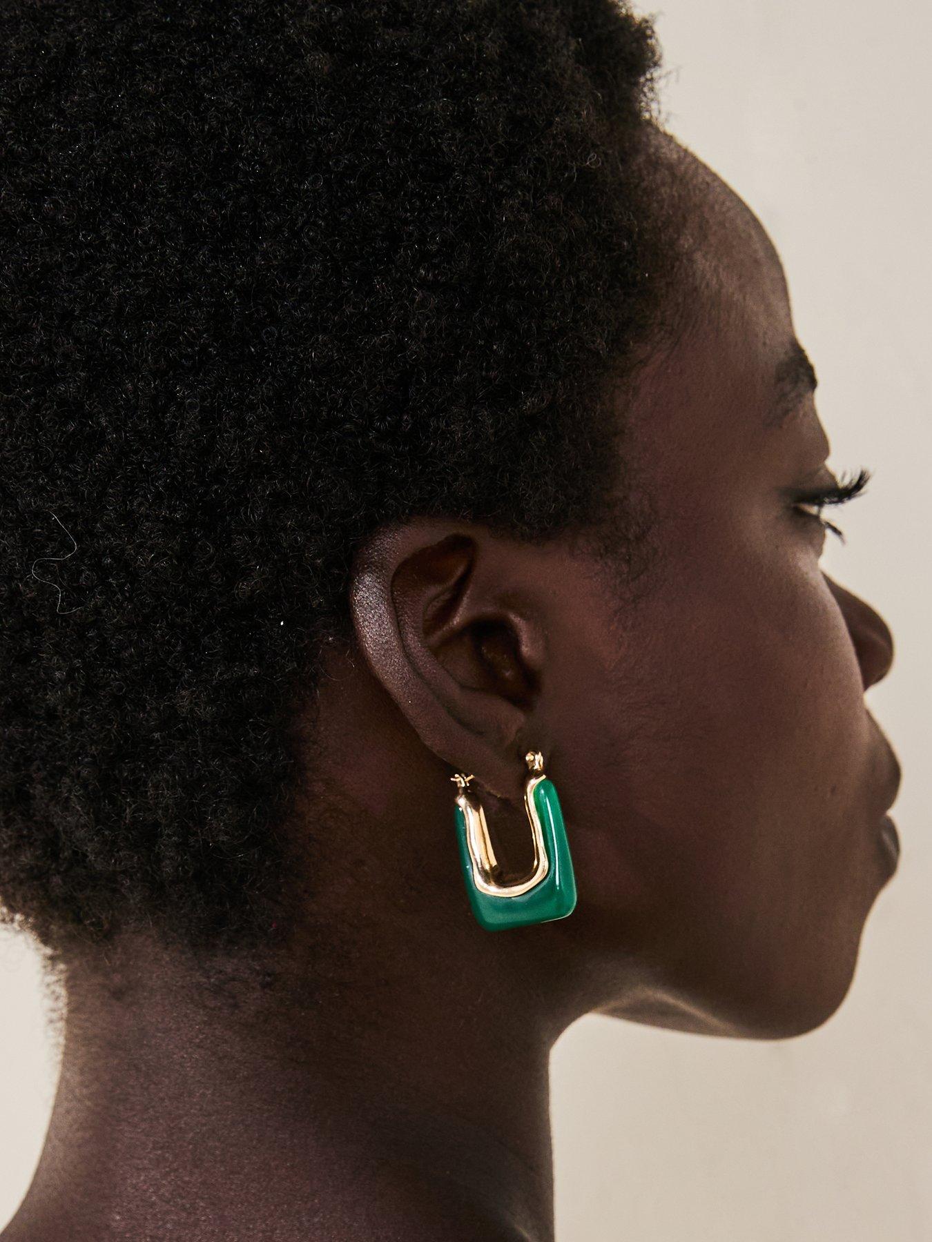v-by-very-gold-plated-green-resin-creole-hoops