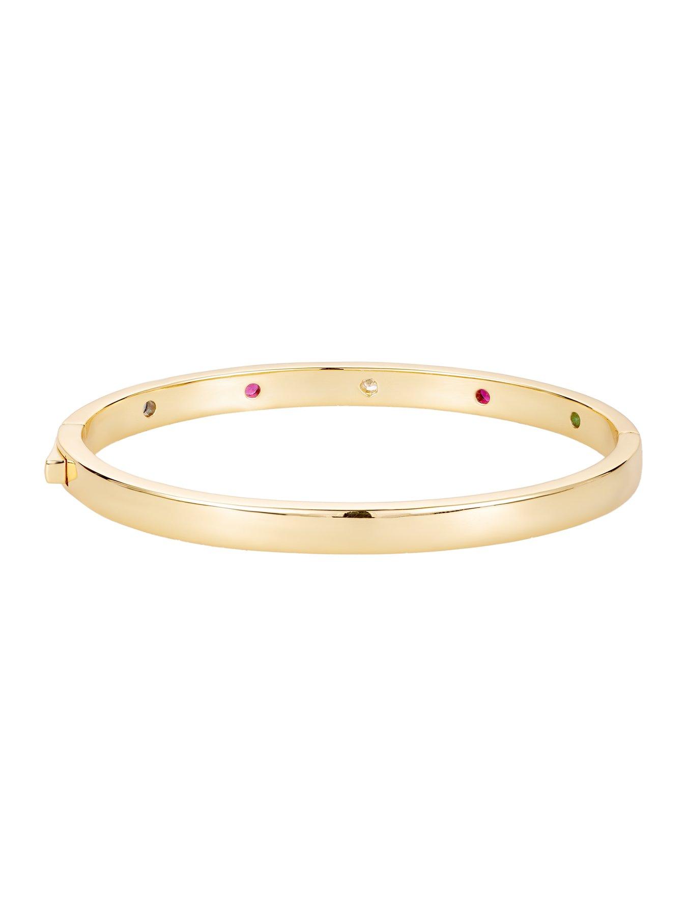  image of v-by-very-gold-plated-multi-cz-bangle