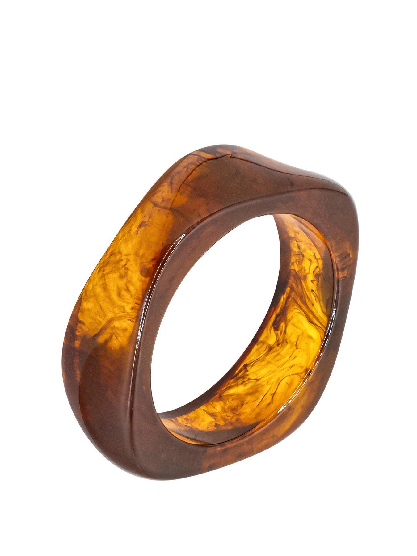  image of v-by-very-statement-brown-resin-square-bangle