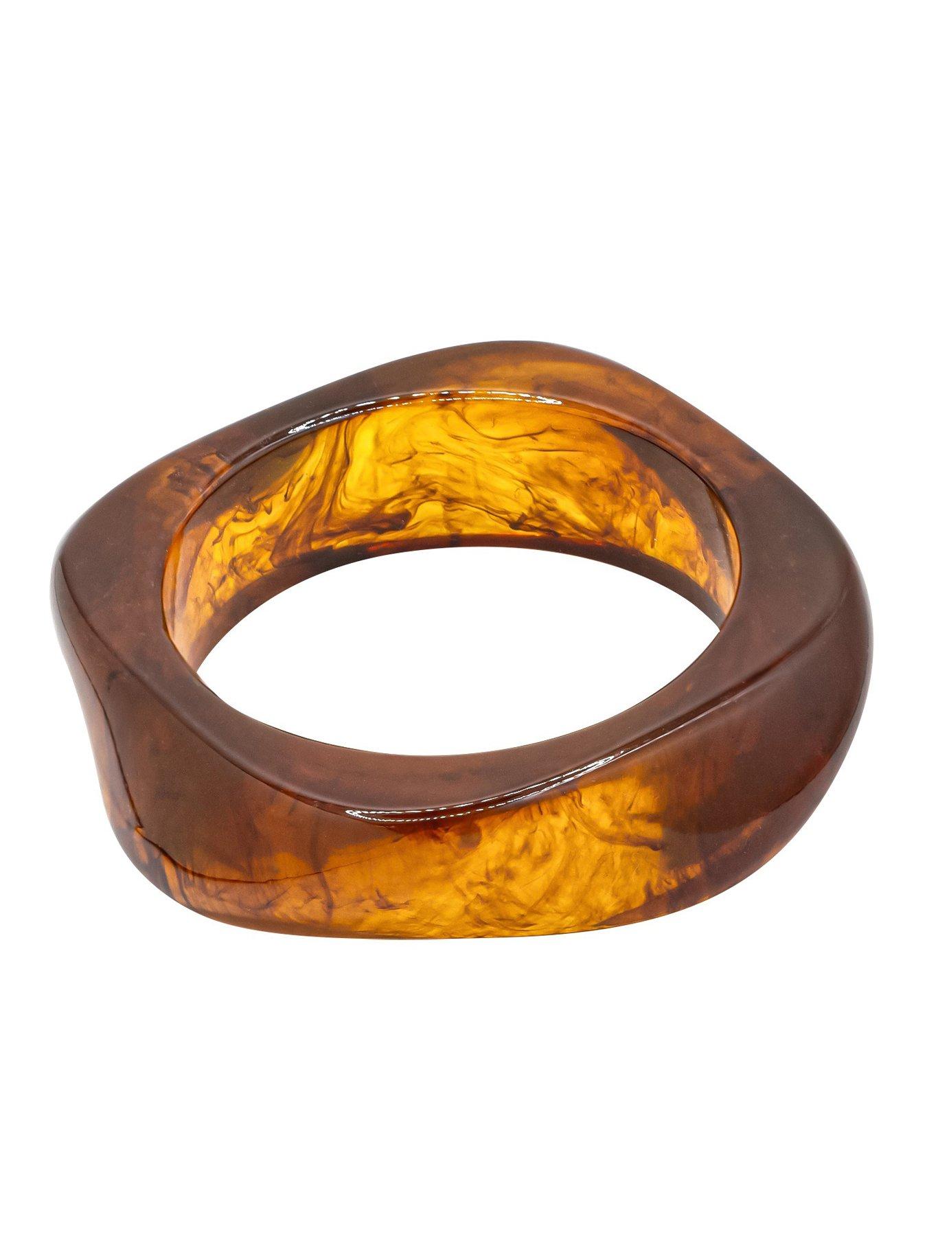  image of v-by-very-statement-brown-resin-square-bangle