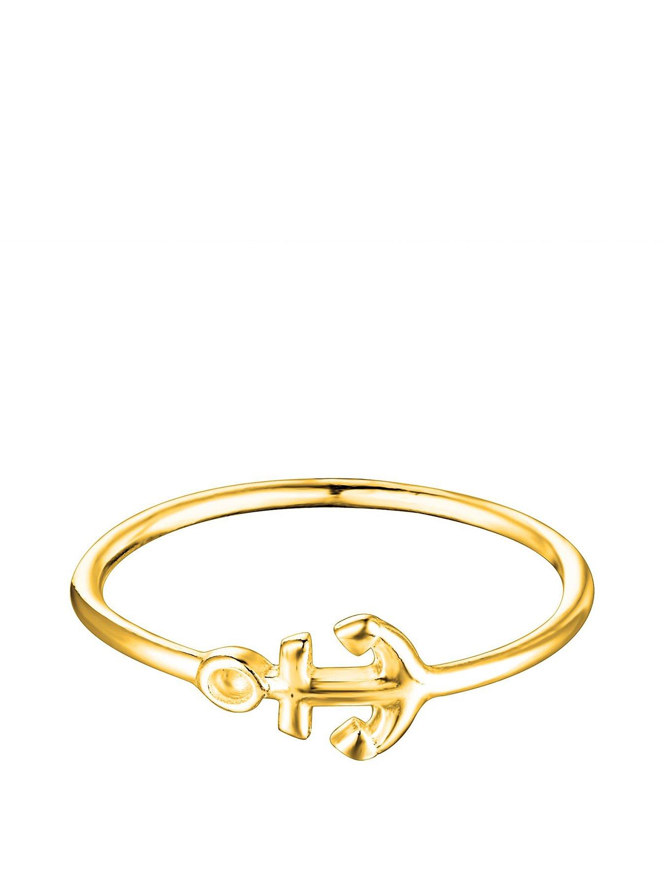 v-by-very-dainty-gold-plated-sterling-silver-anchor-ring