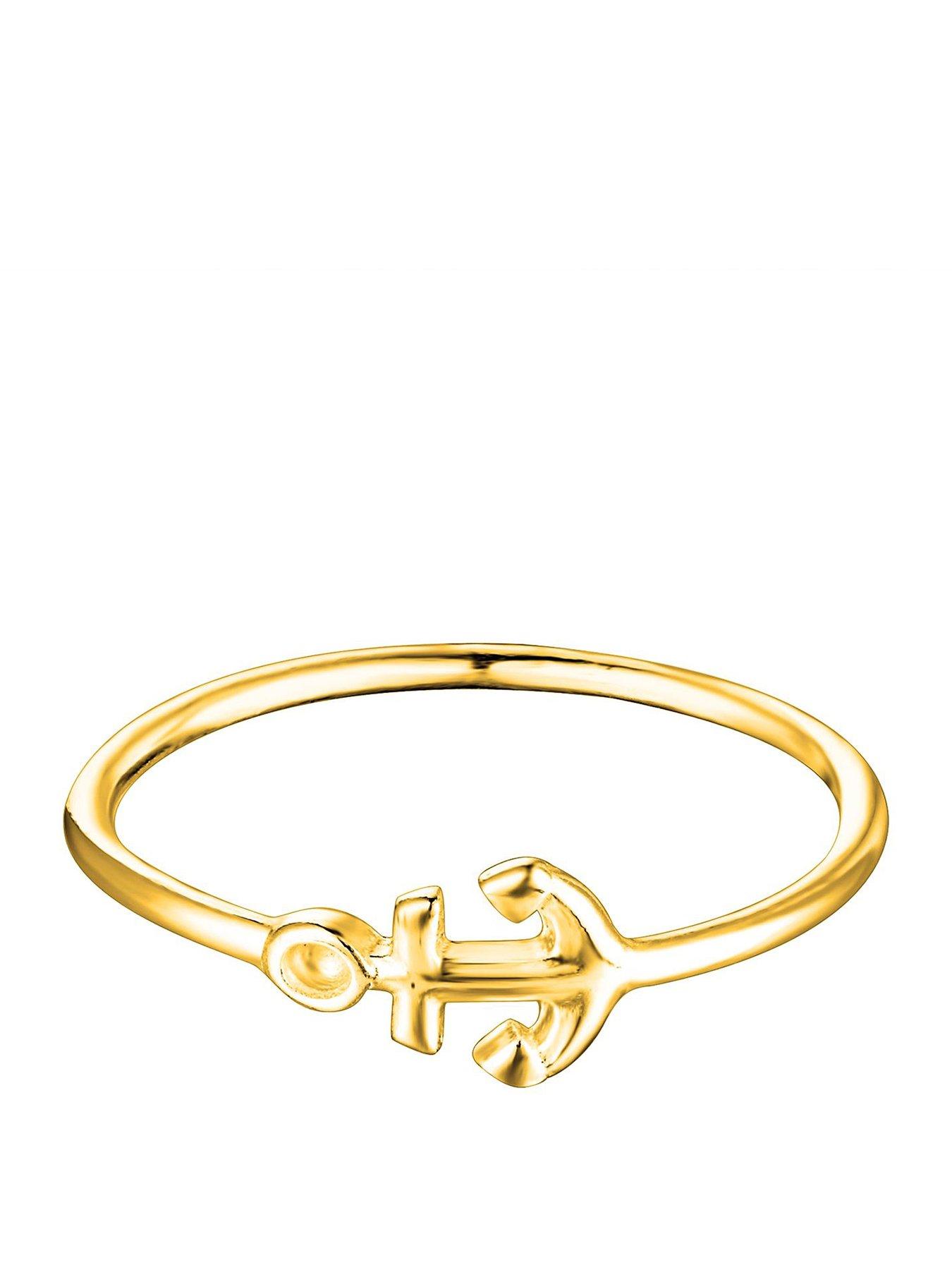 Image 1 of 4 of V by Very Dainty Gold Plated Sterling Silver Anchor Ring