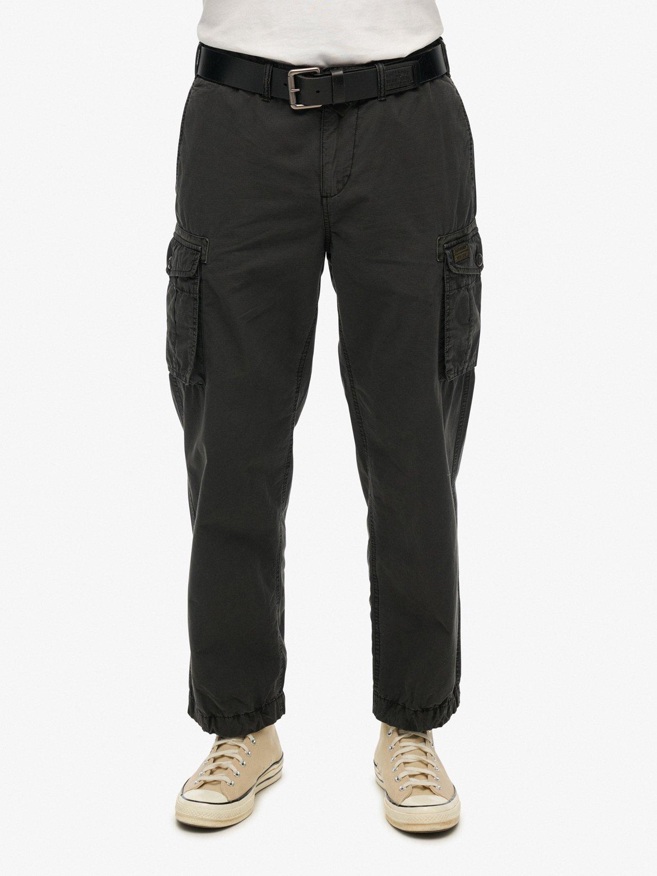  image of superdry-parachute-straight-fit-cargo-trousers-black