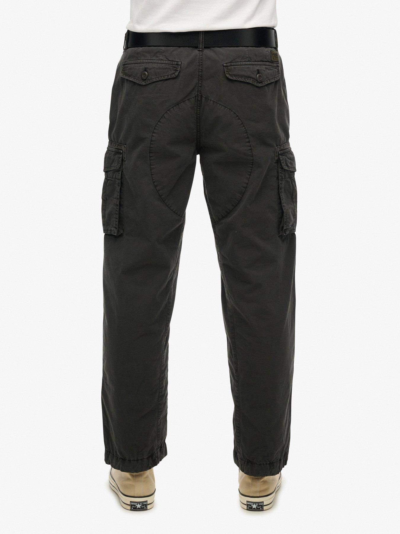  image of superdry-parachute-straight-fit-cargo-trousers-black