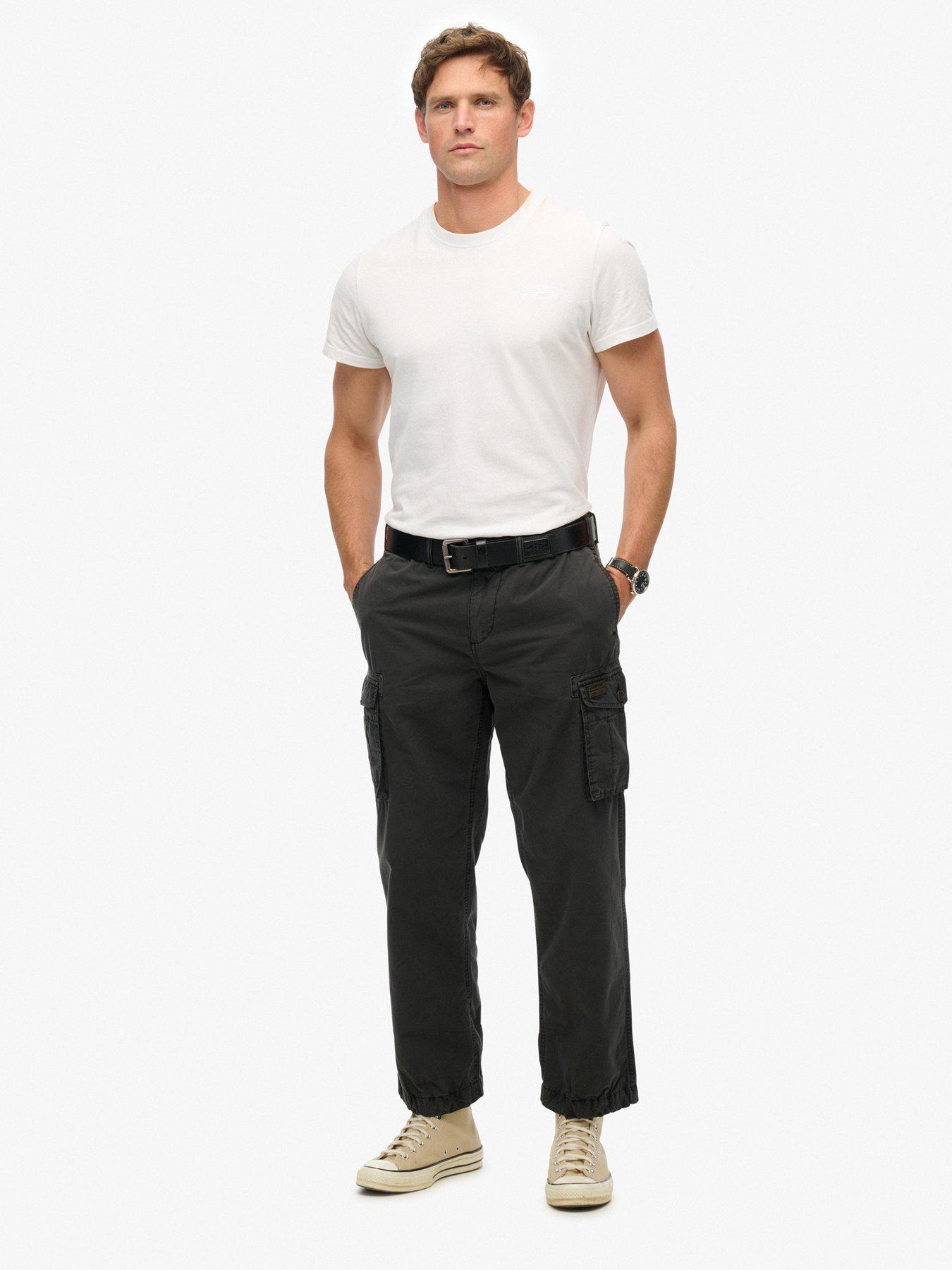  image of superdry-parachute-straight-fit-cargo-trousers-black