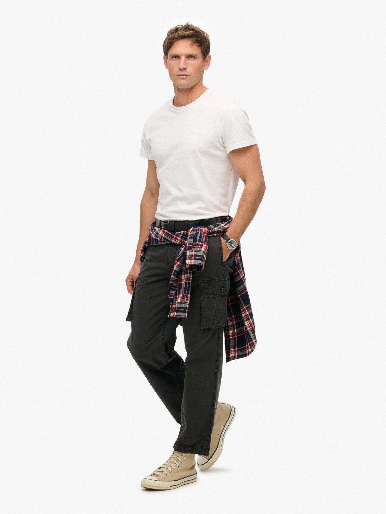  image of superdry-parachute-straight-fit-cargo-trousers-black