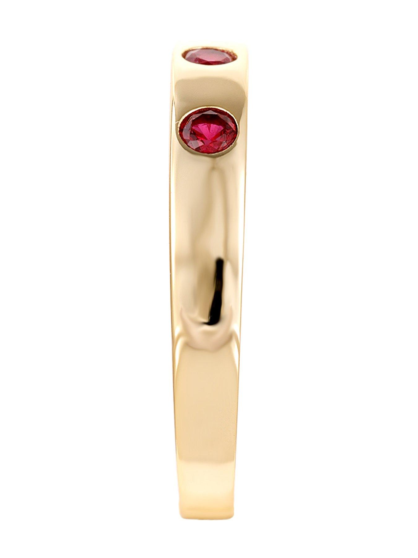 Image 4 of 5 of V by Very Sterling Silver Gold Plated Multi CZ Ring