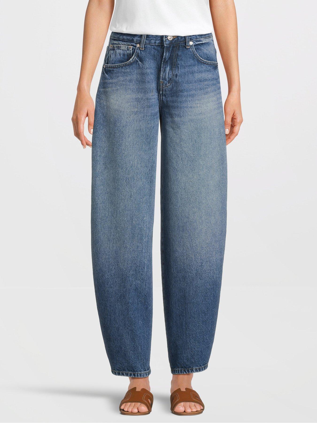 Only Taylor High Waist Barrel Denim Jean - Blue